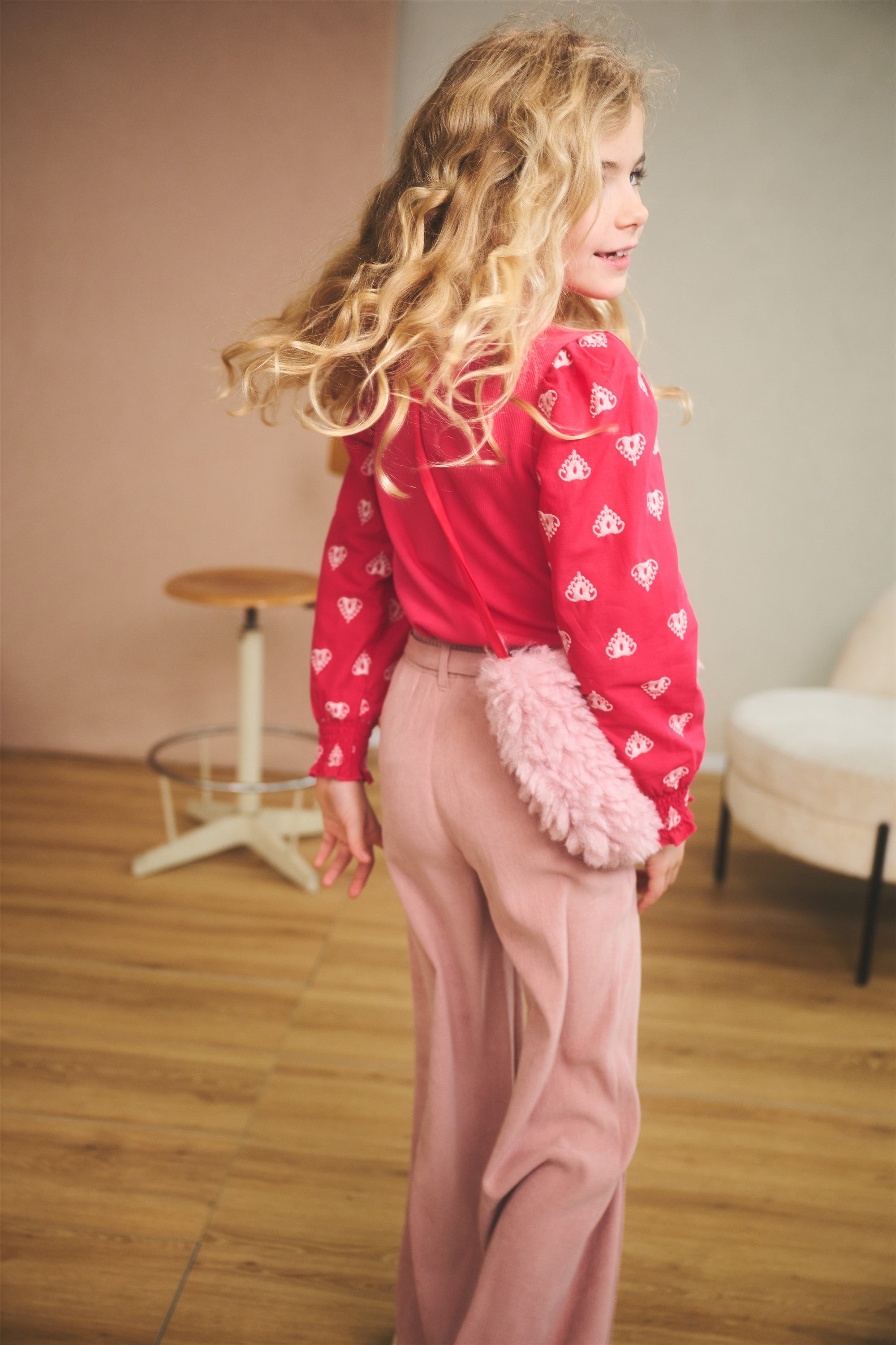 Sayla Twill Palazzo Pants Old Pink