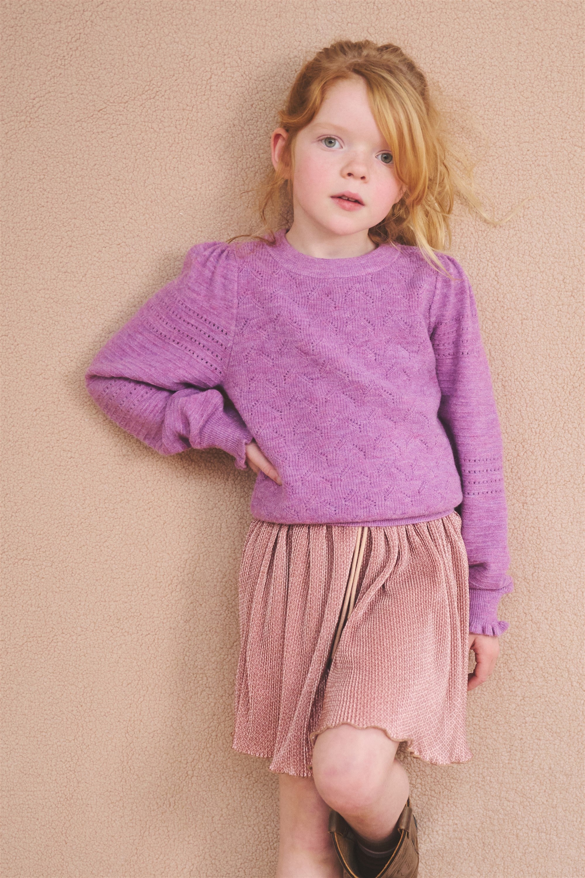Nele Plissee Printed Skirt Taupe
