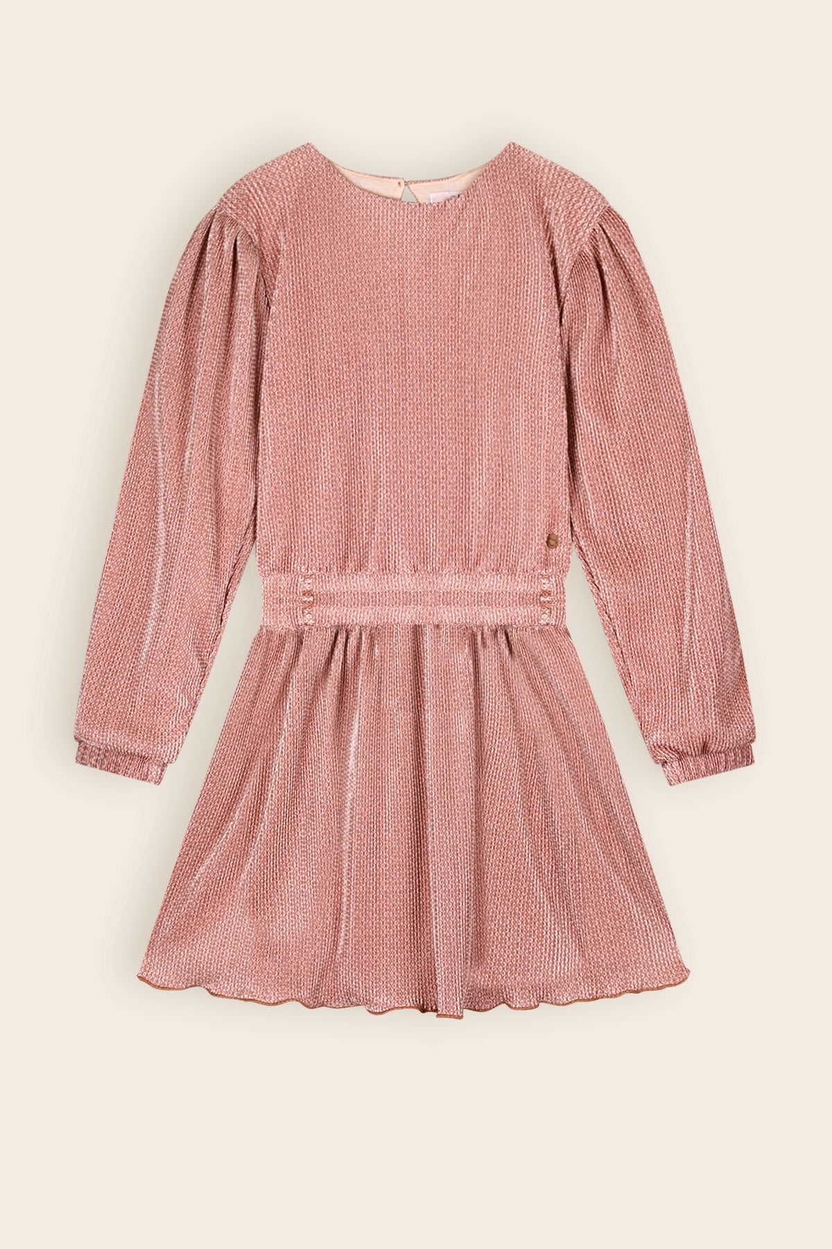 Miron Printed Pleated Dress Taupe