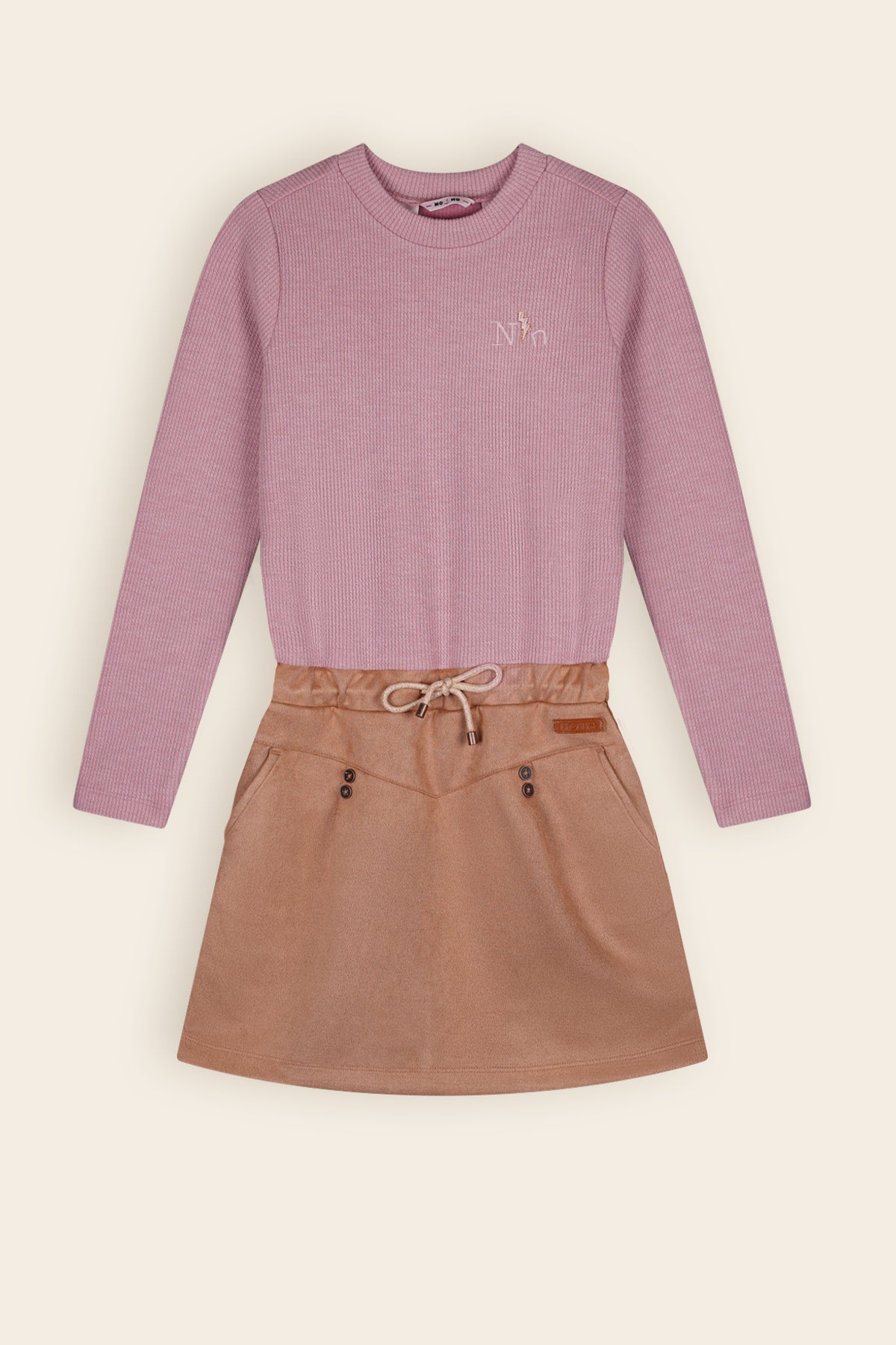 Mickey Combi Dress with Suede Skirt Old Pink