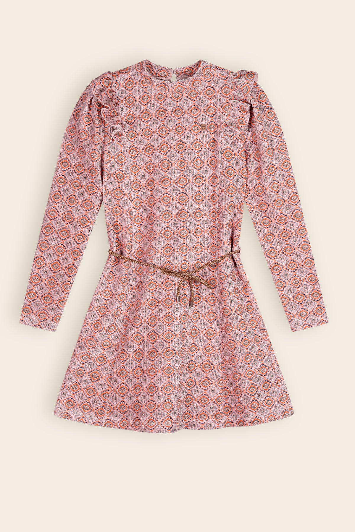 Max Printed Velor Rib Jersey Dress Soft Pink AOP
