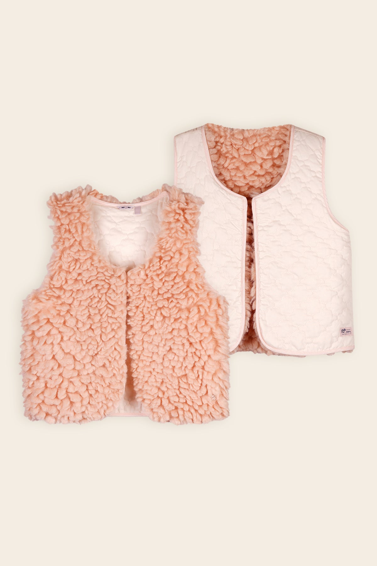 Katya Fluffy Reversible Gilet Soft Pink