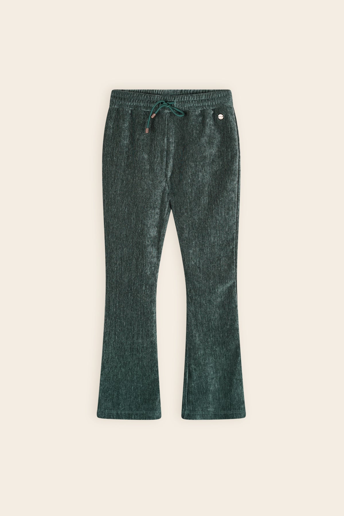 Sady Velvet Stretch Flared Pants Green