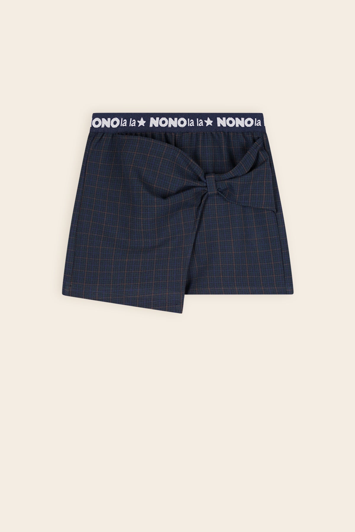 Sayu Checked Skort with Bow Detail Navy