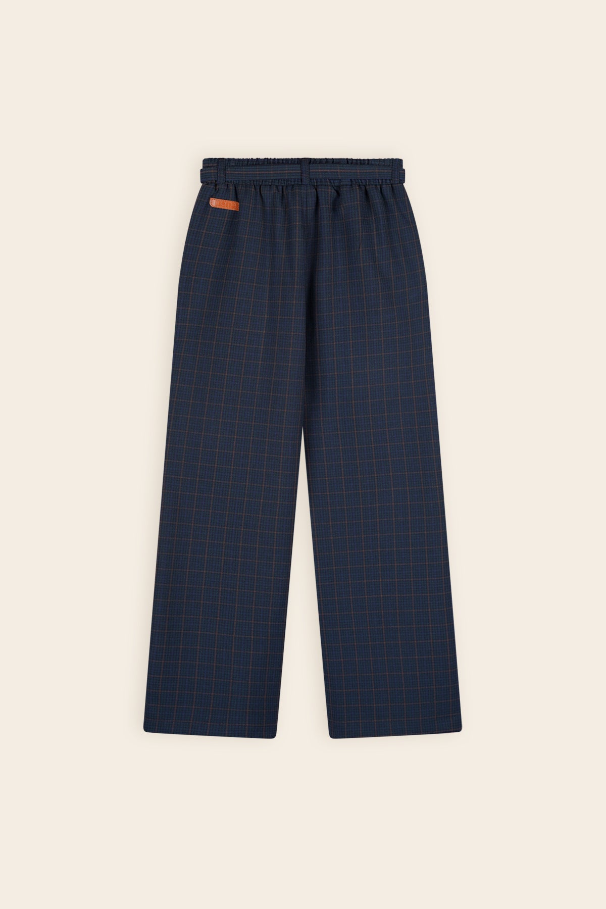 Sayla Checked Palazzo Pants Navy