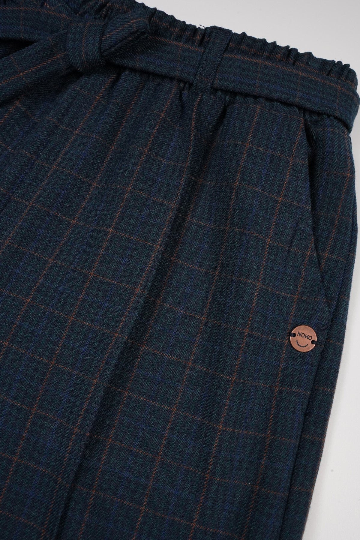 Sayla Checked Palazzo Pants Navy