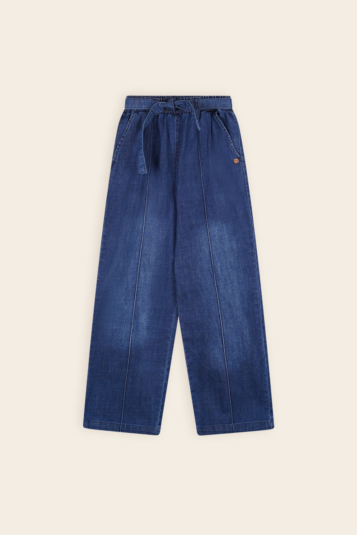 Sayla Light Weight Denim Palazzo Pants Navy