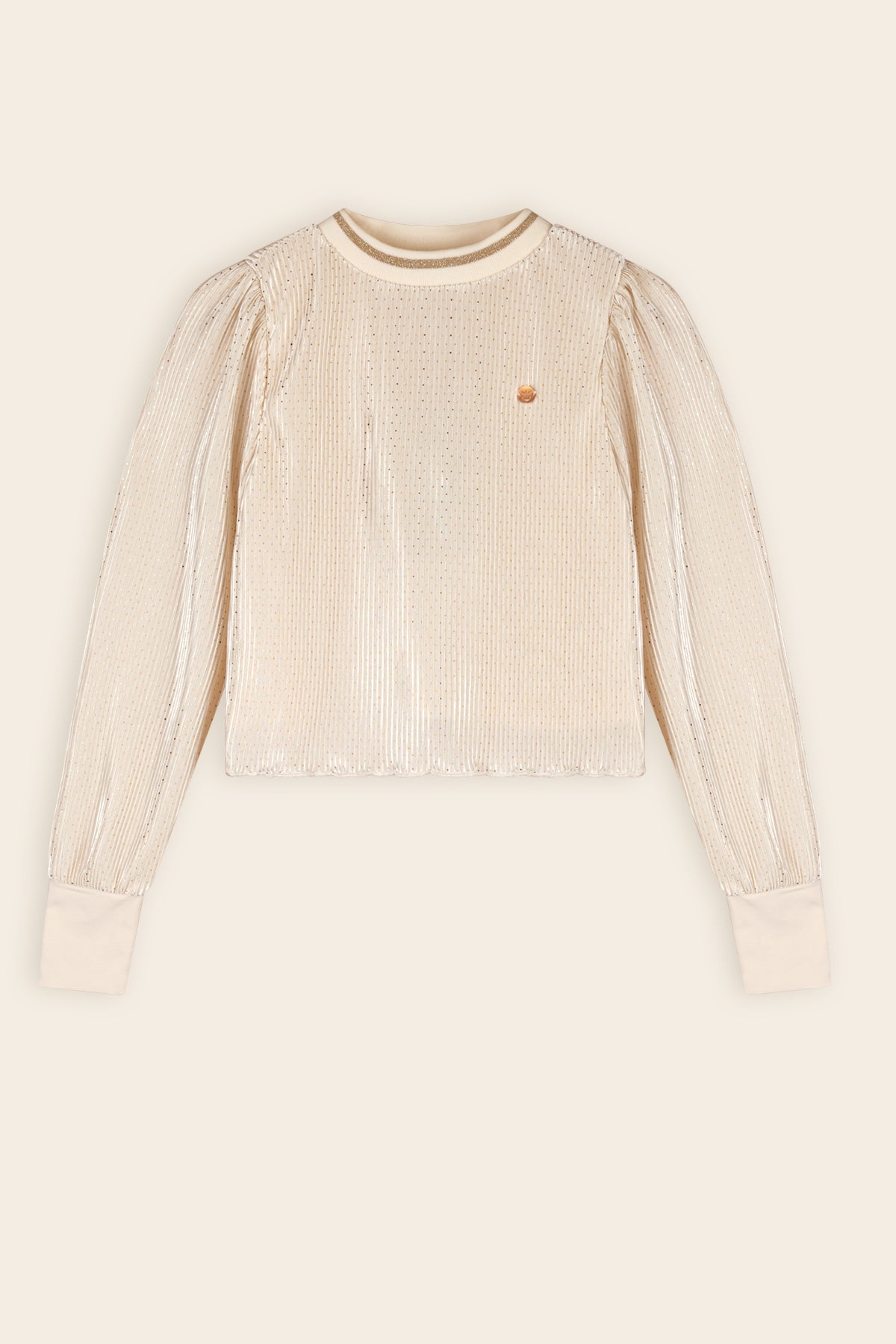 Tisja Geprinte Plissee Blouse Ivoor