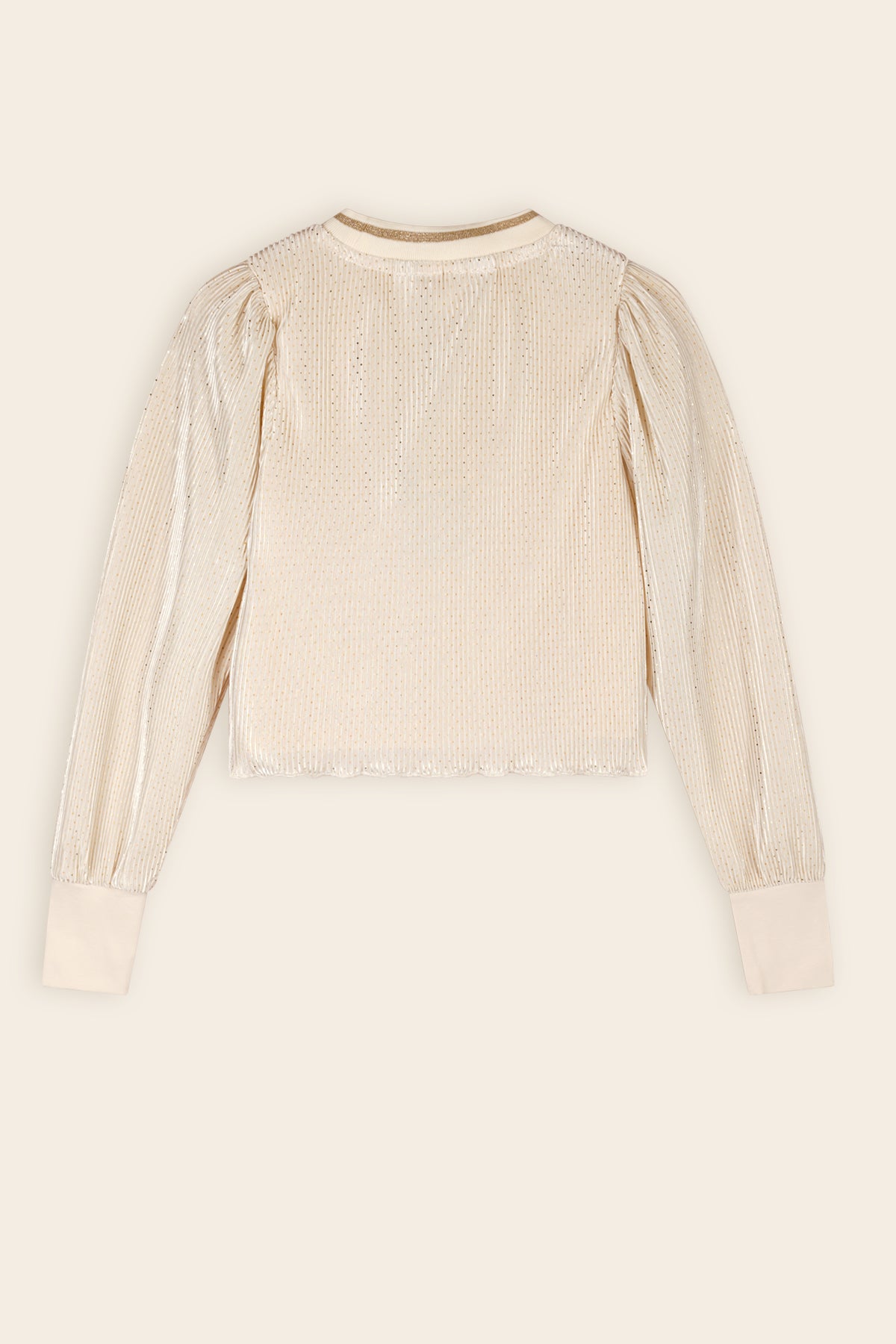 Tisja Geprinte Plissee Blouse Ivoor