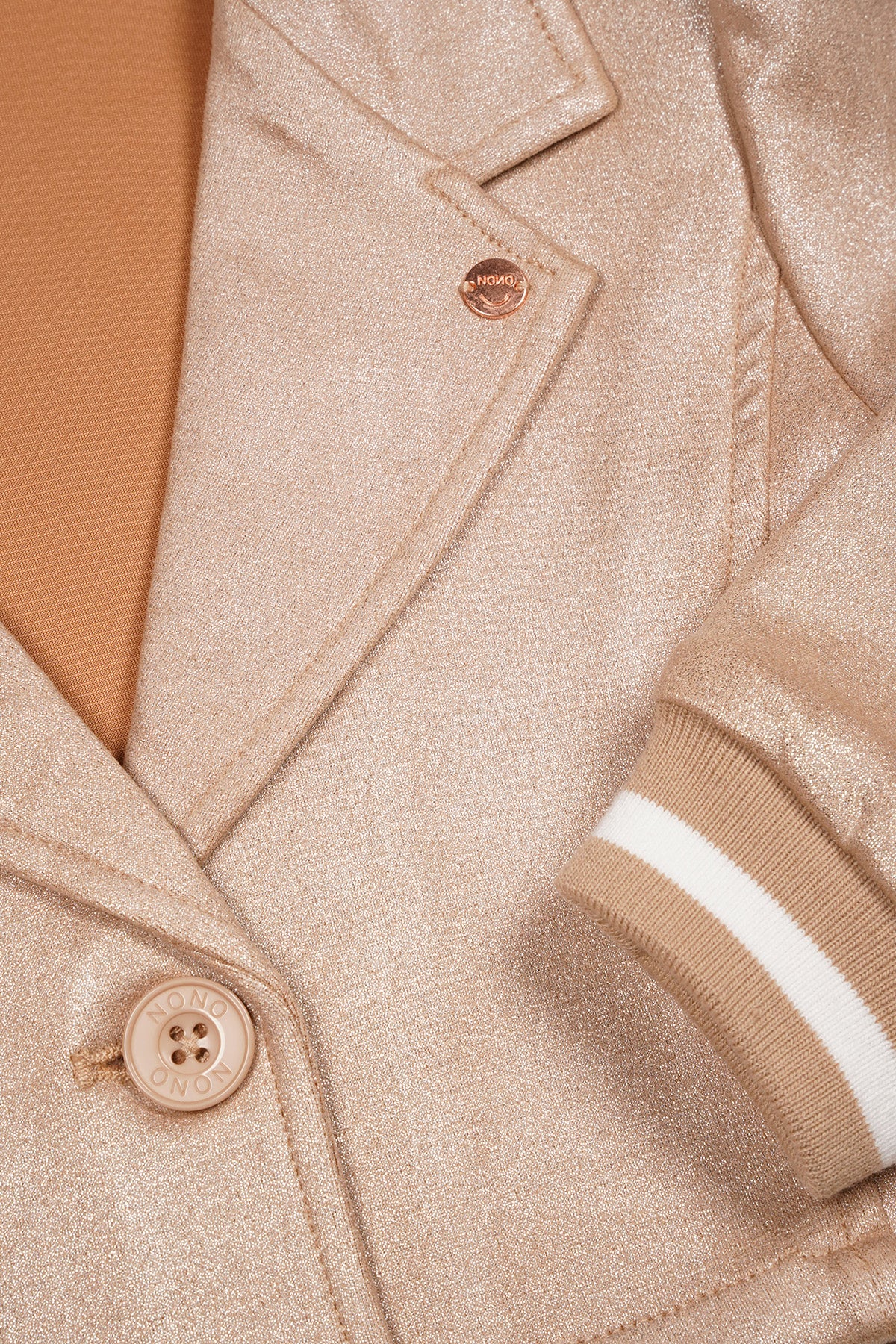 Dissy Gekropte Suede Blazer Licht Goud