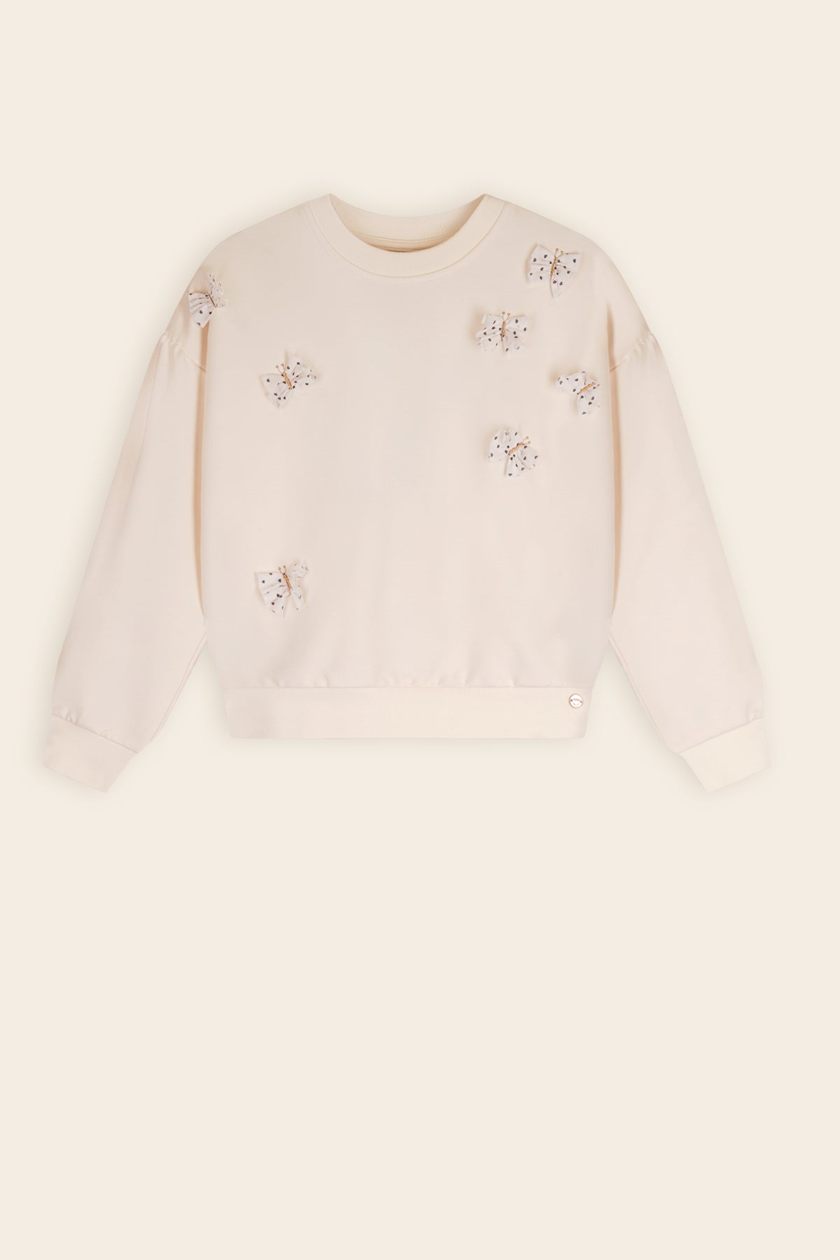 Kimas Sweater Vlinder Applicatie Ivoor