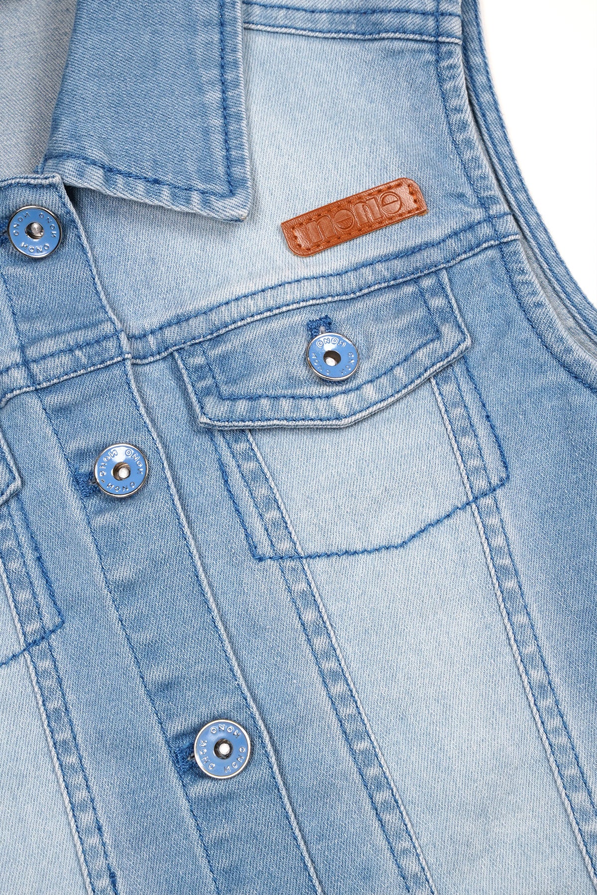 Dodhy Denim Gilet Licht Blauw