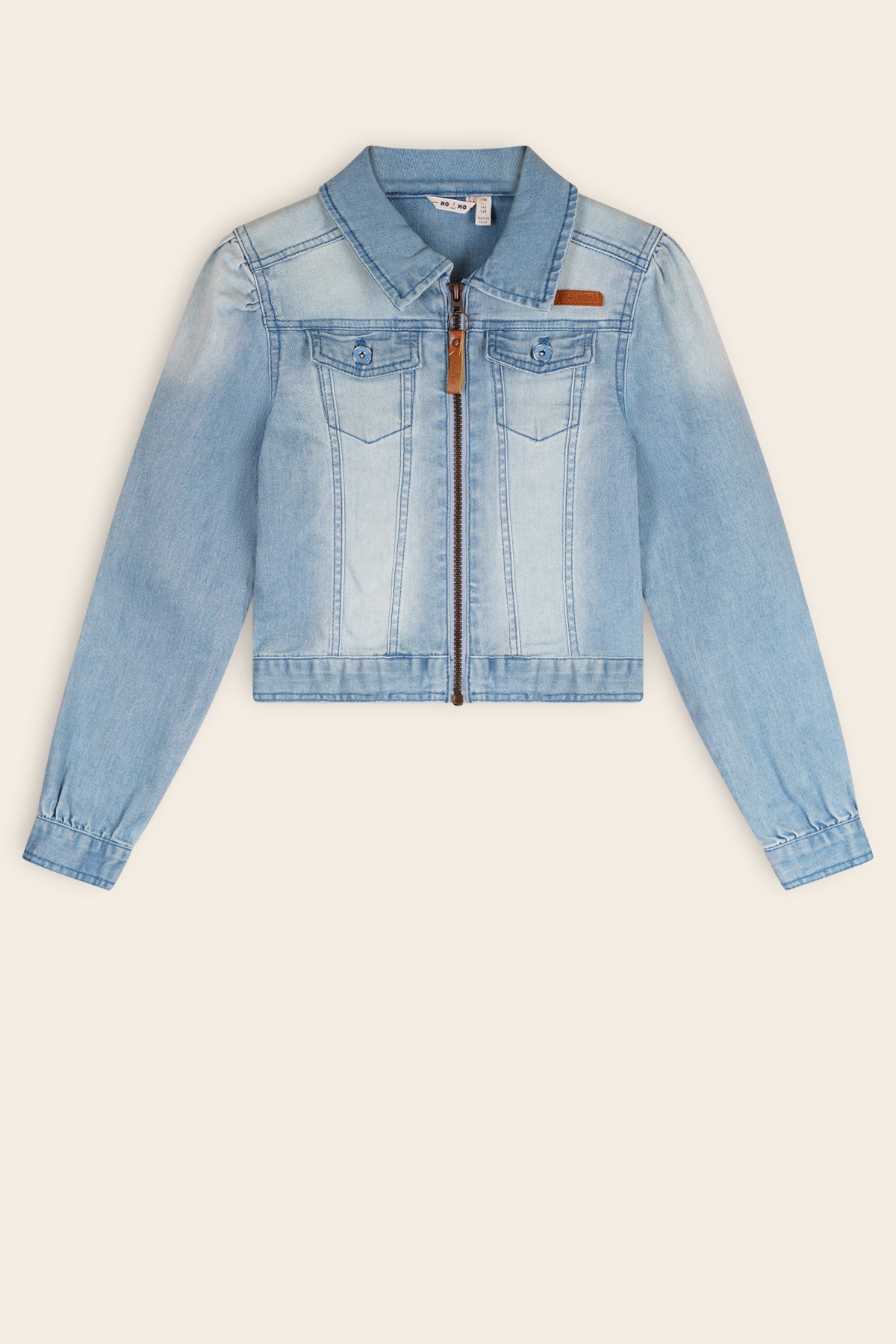 Donna Denim Jas met Rits Licht Blauw