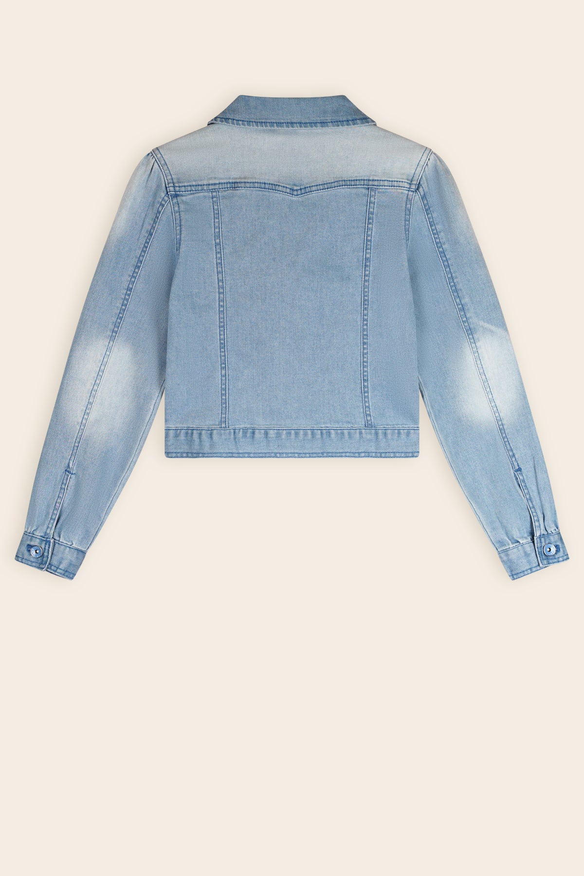 Donna Denim Jas met Rits Licht Blauw