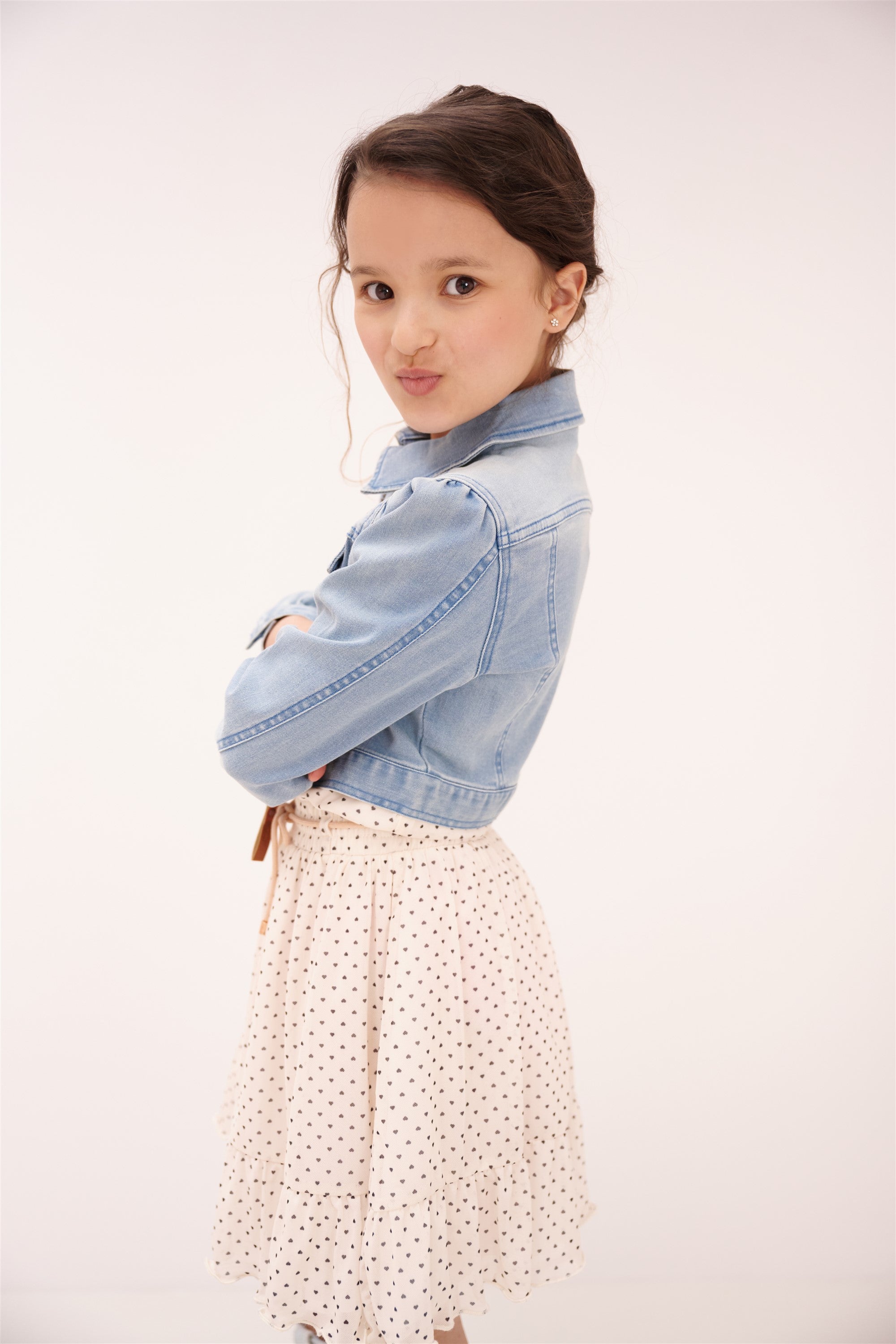 Donna Denim Jas met Rits Licht Blauw