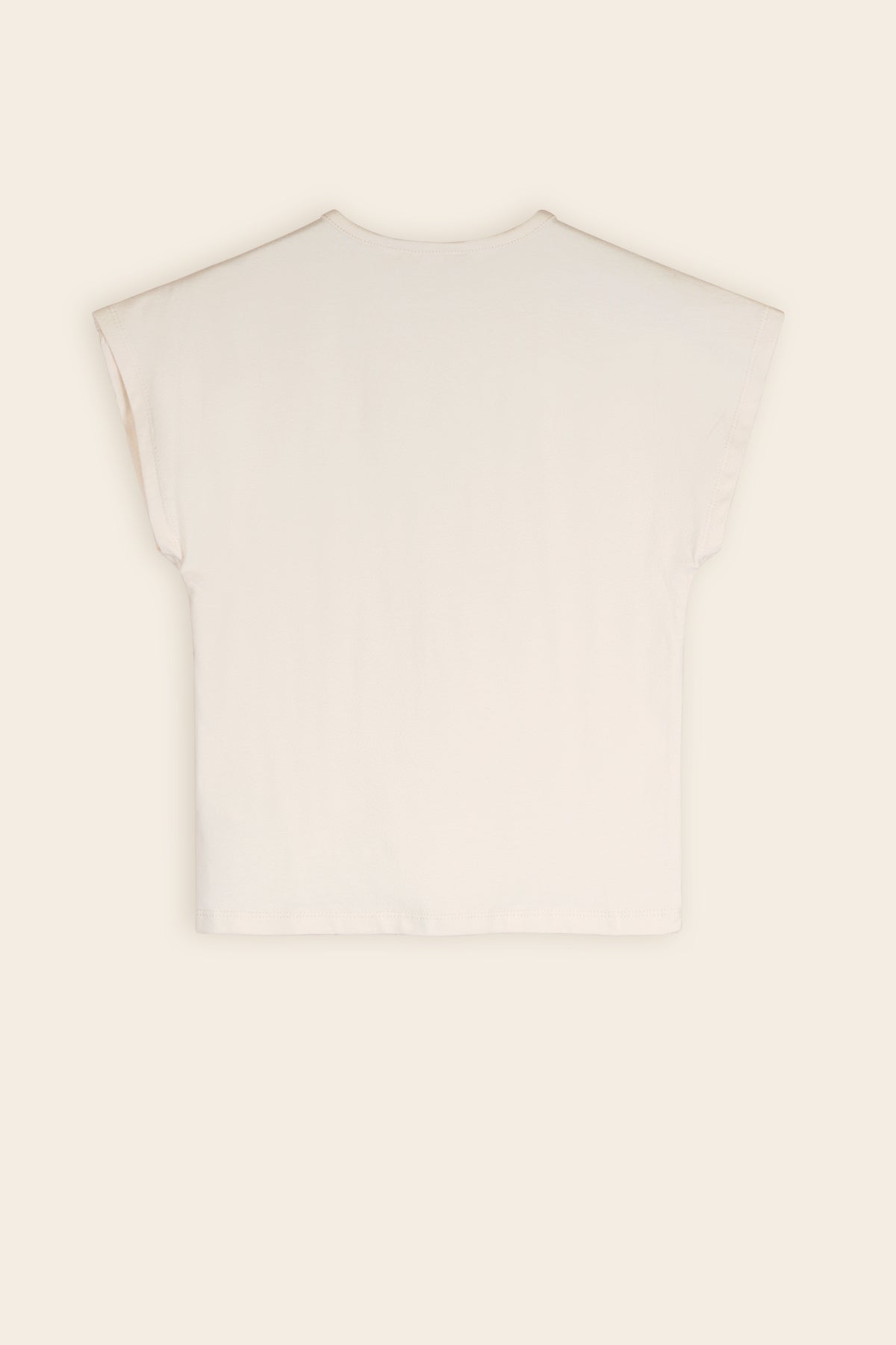 Kaby Tshirt met Borduur Ivoor