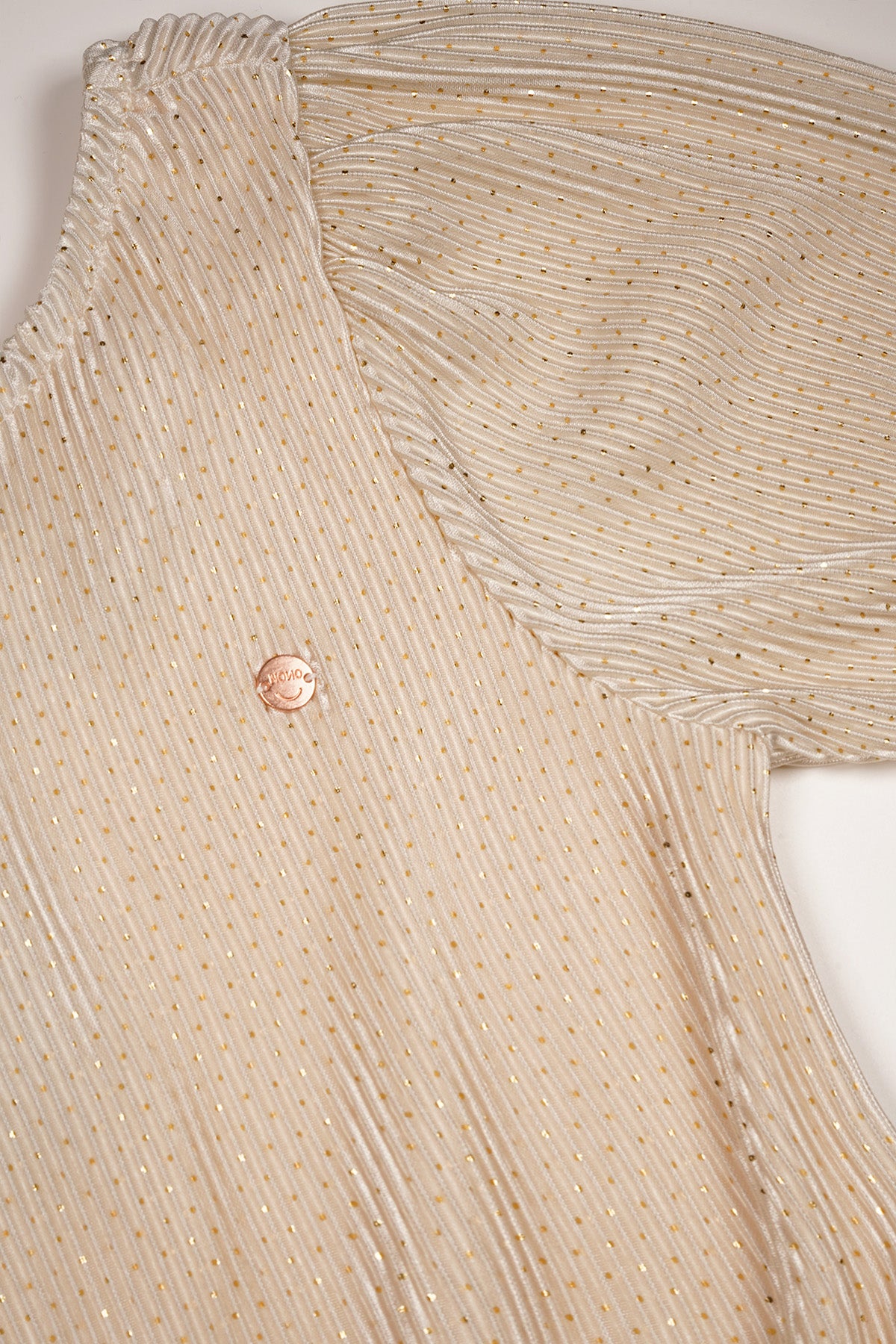 Sulai Geprinte Plissee Jumpsuit Licht Goud