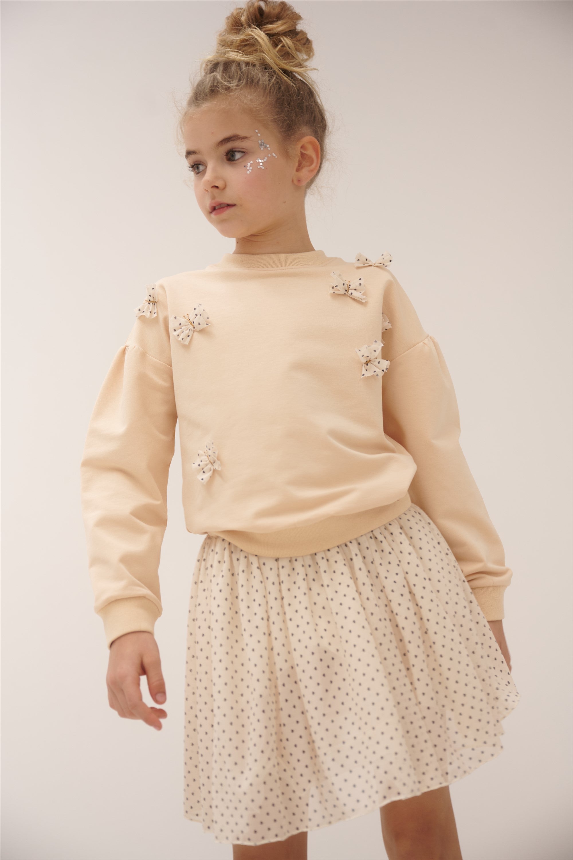 Ninu Hartjes Geprinte Mesh Rok Ivoor