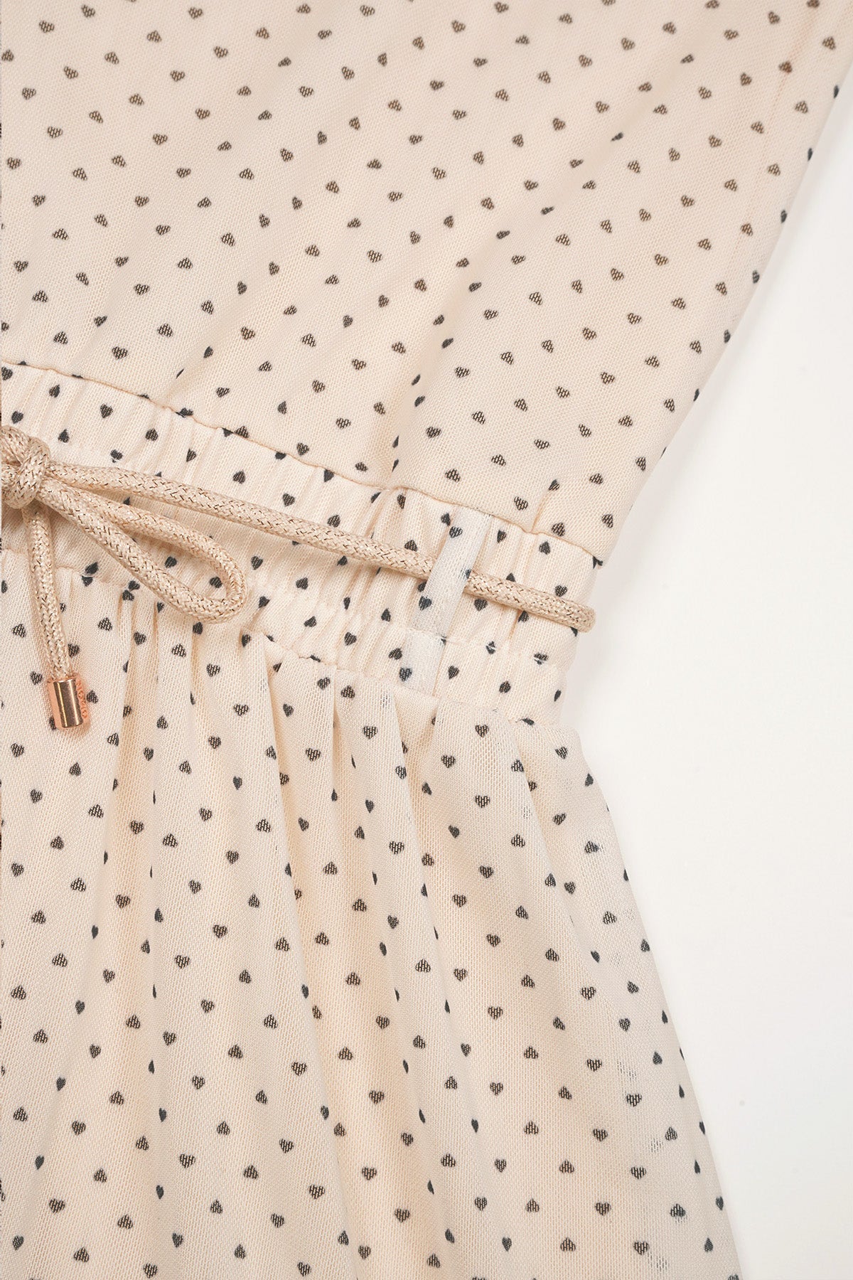 Mireal Geprinte Hartjes Mesh Jurk Ivoor
