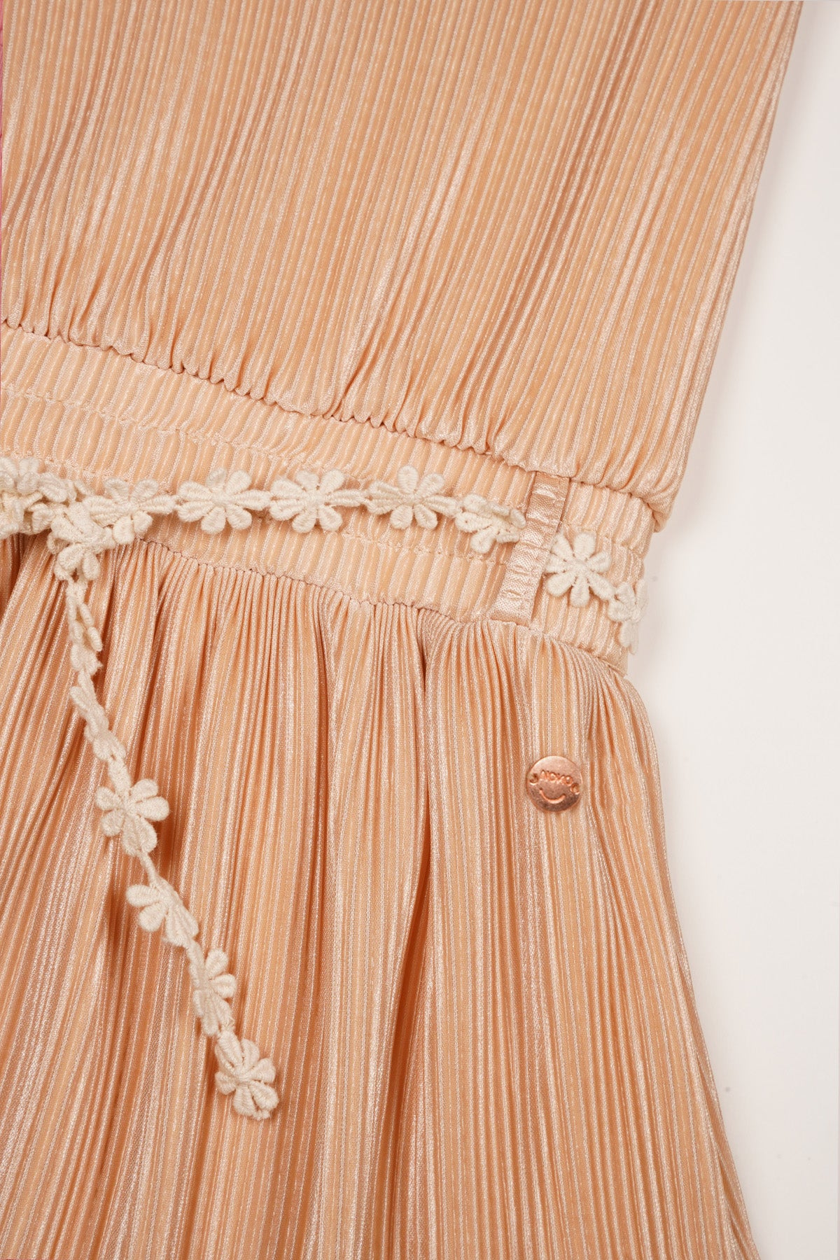 Merel Plissee Jurk Zand