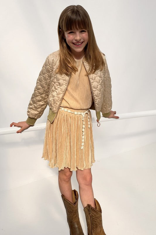 Merel Plissee Jurk Zand