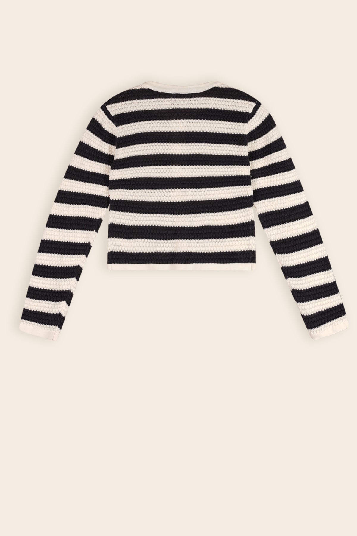 Aiko Gebreid Vest Zwart/Wit