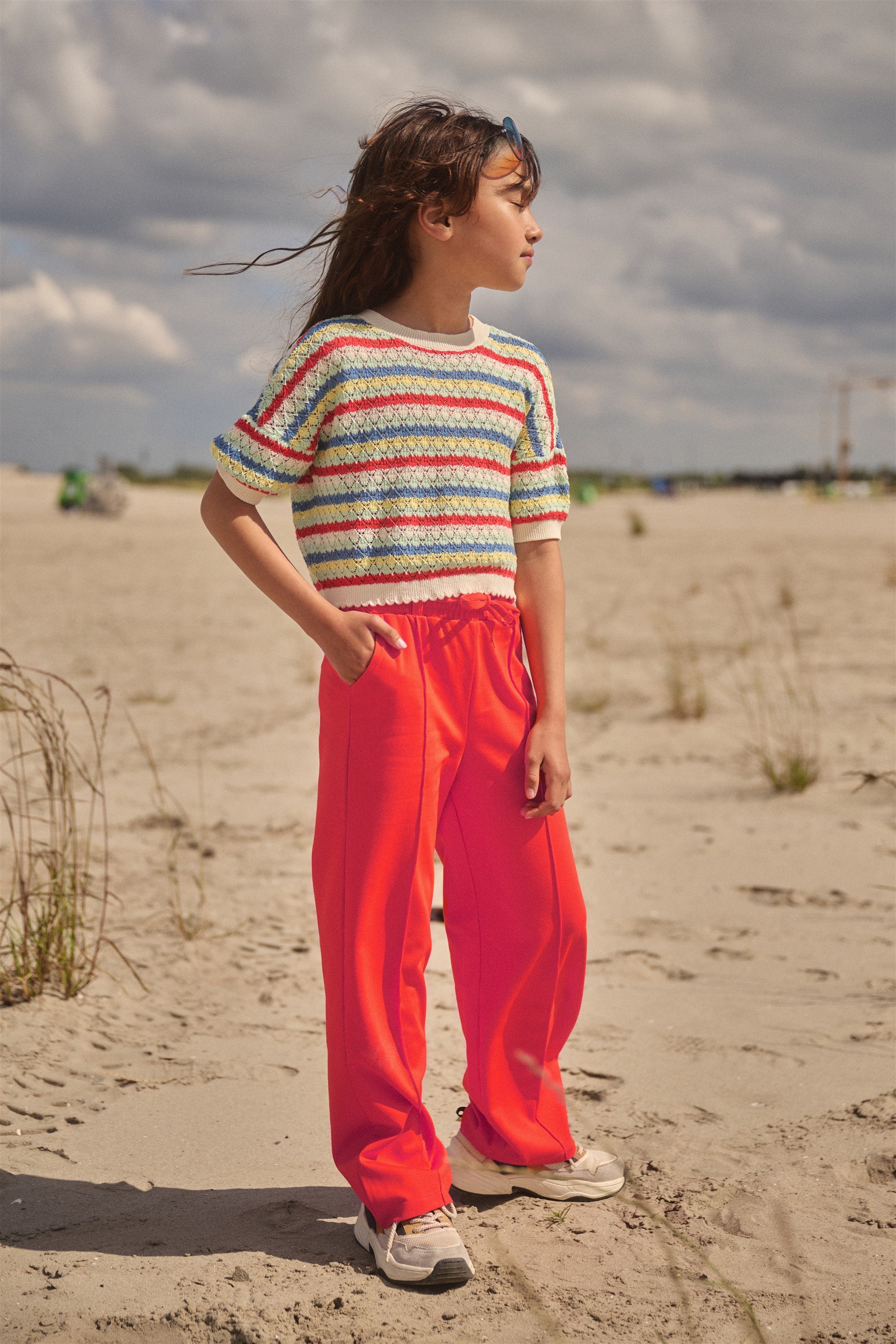 Keya Gebreide Cropped Sweater Ivoor