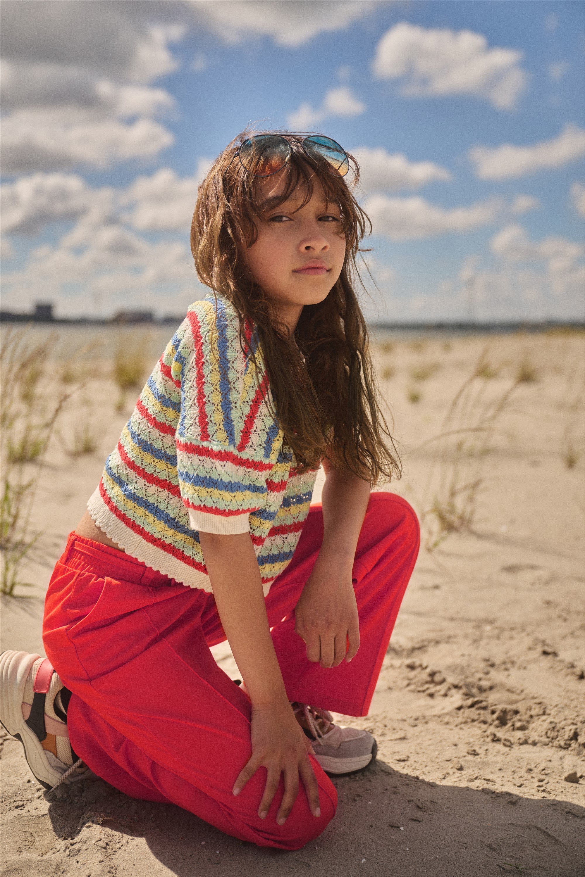 Keya Gebreide Cropped Sweater Ivoor