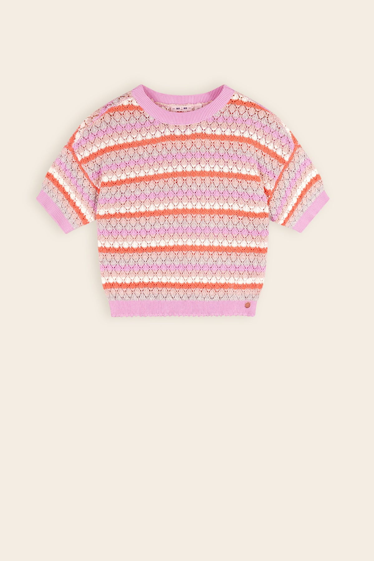 Keya Gebreide Cropped Sweater Roze