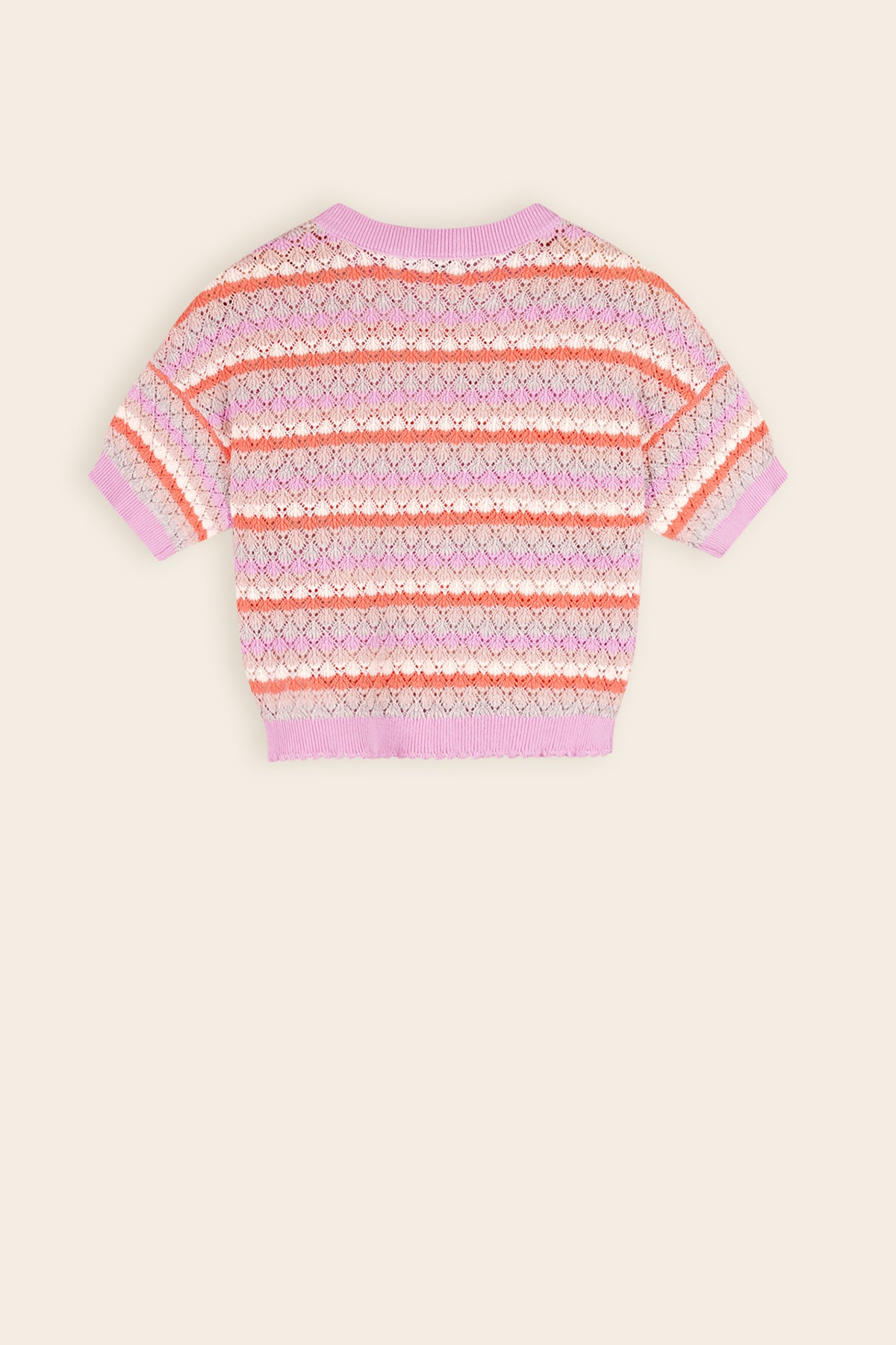 Keya Gebreide Cropped Sweater Roze