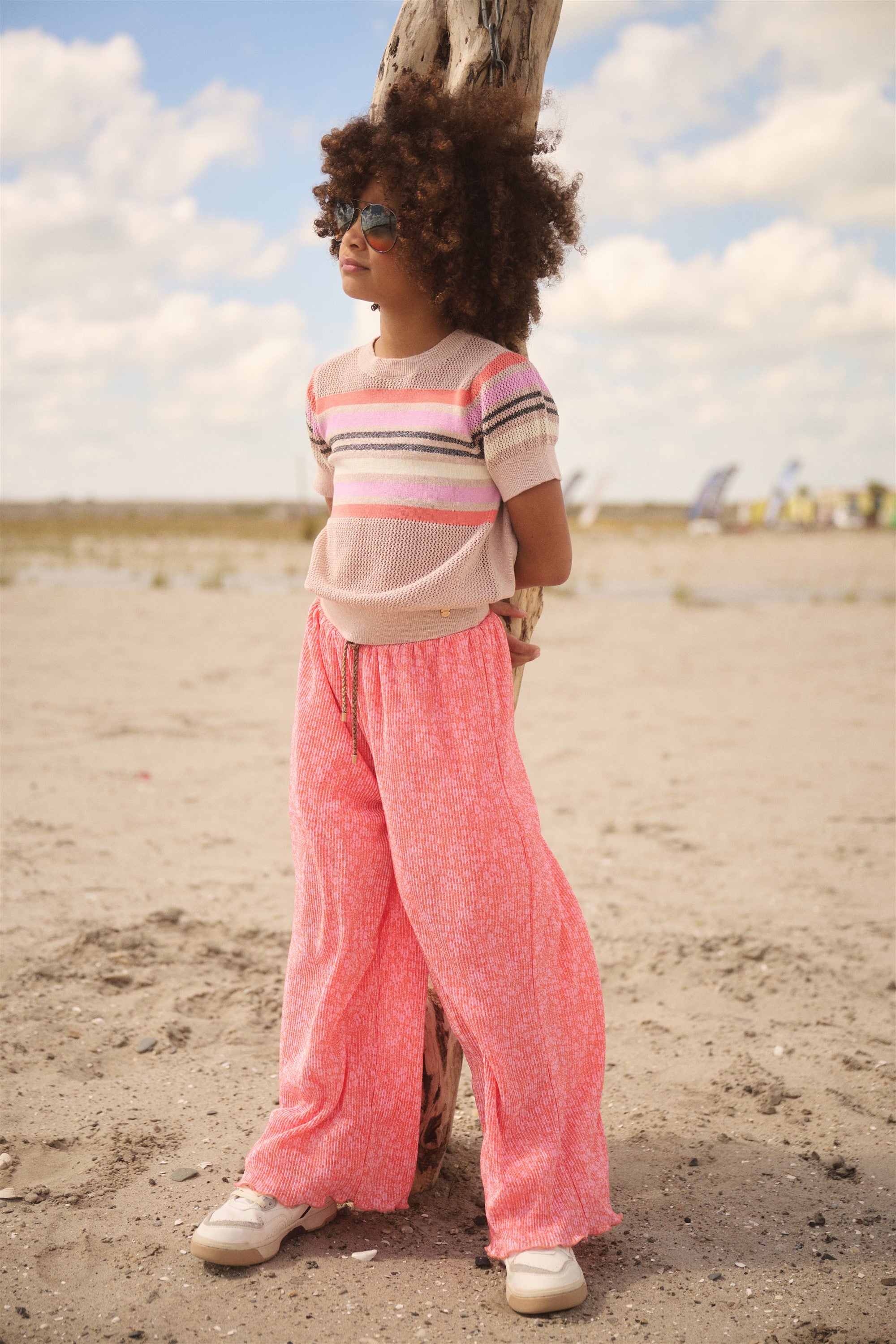 Kae Gebreide Top Zand