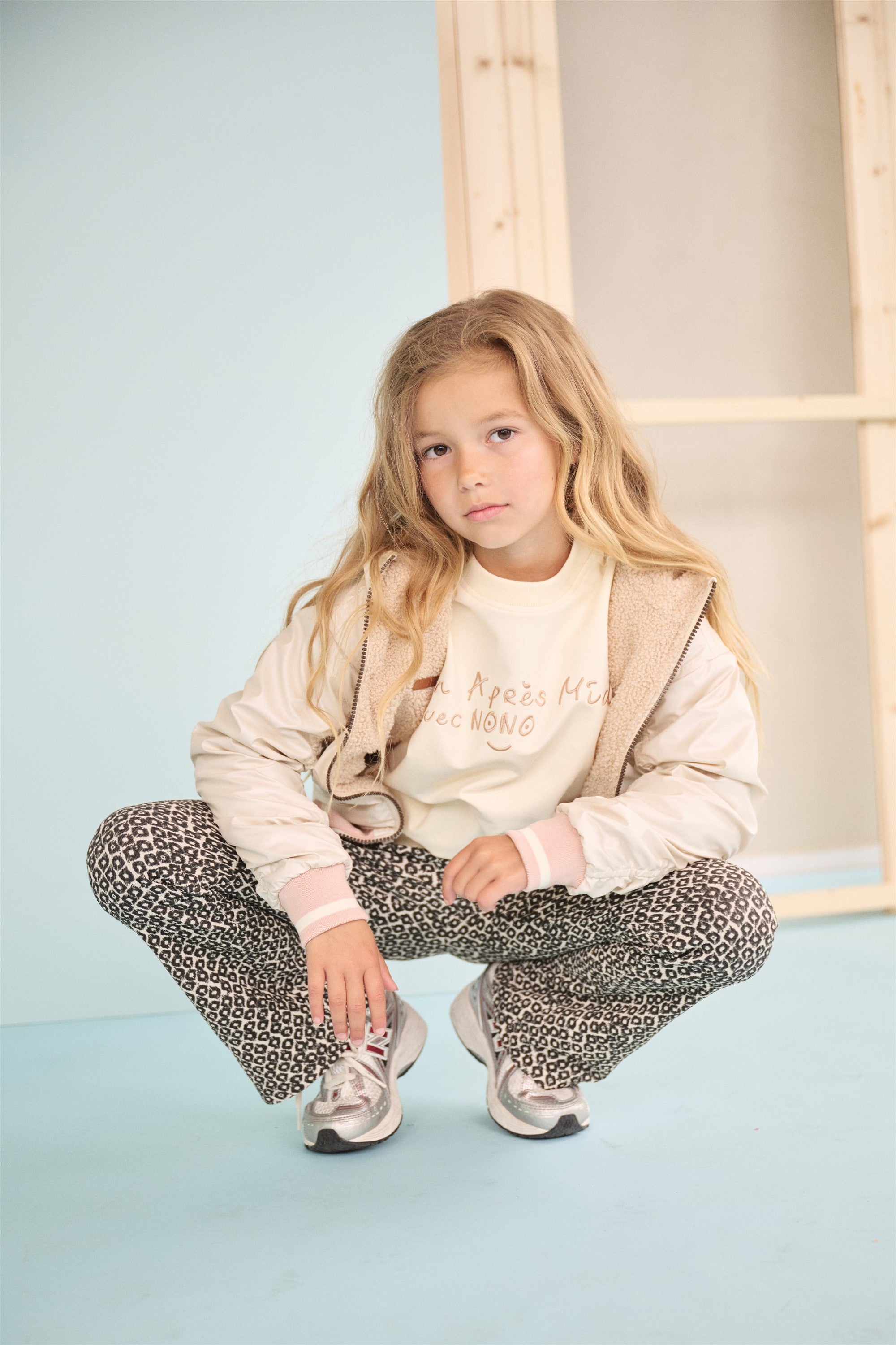 Sady Geprinte Flared Broek Zwart/Wit