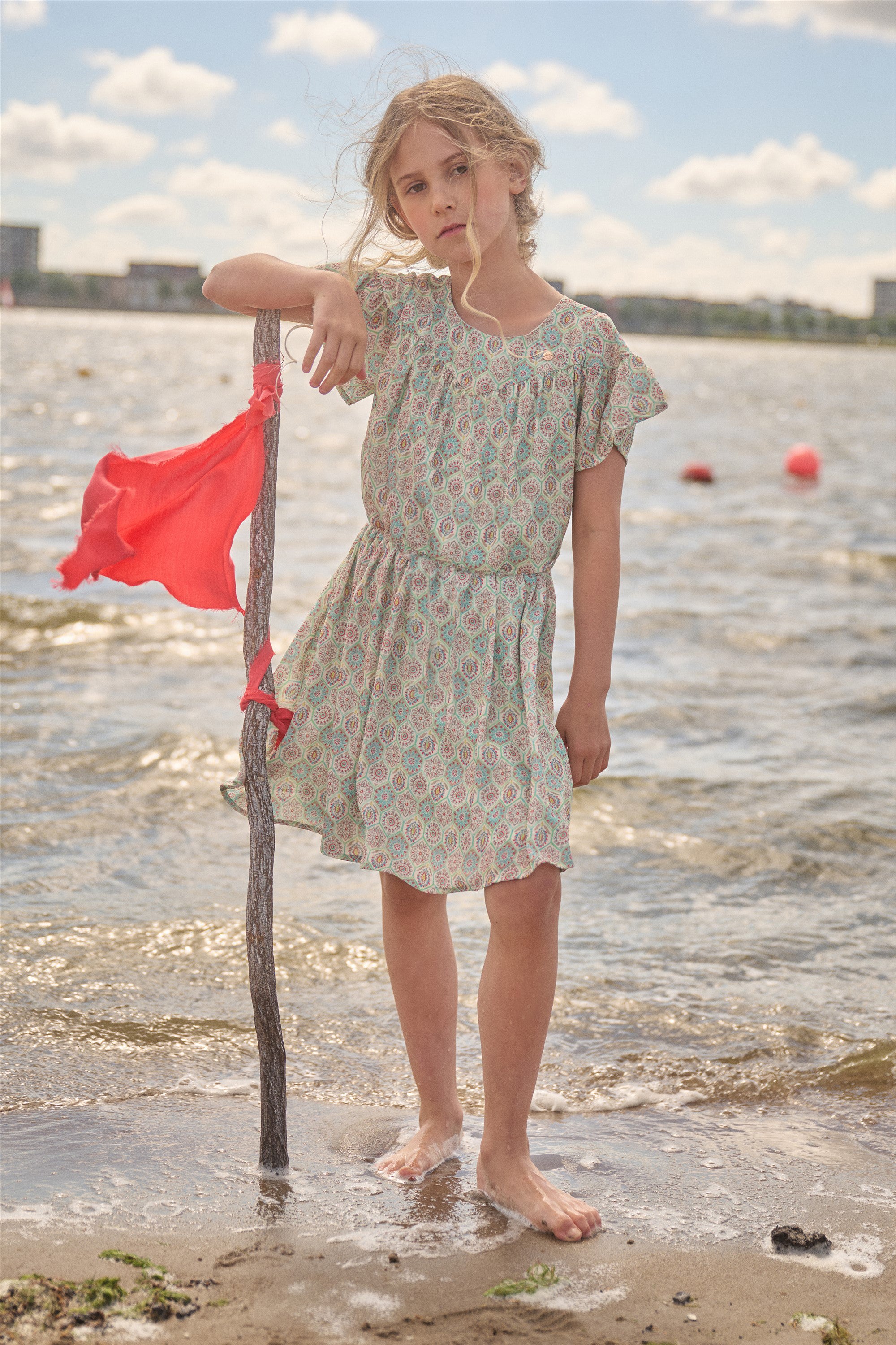 Merle Geprinte Jurk Mint Groen