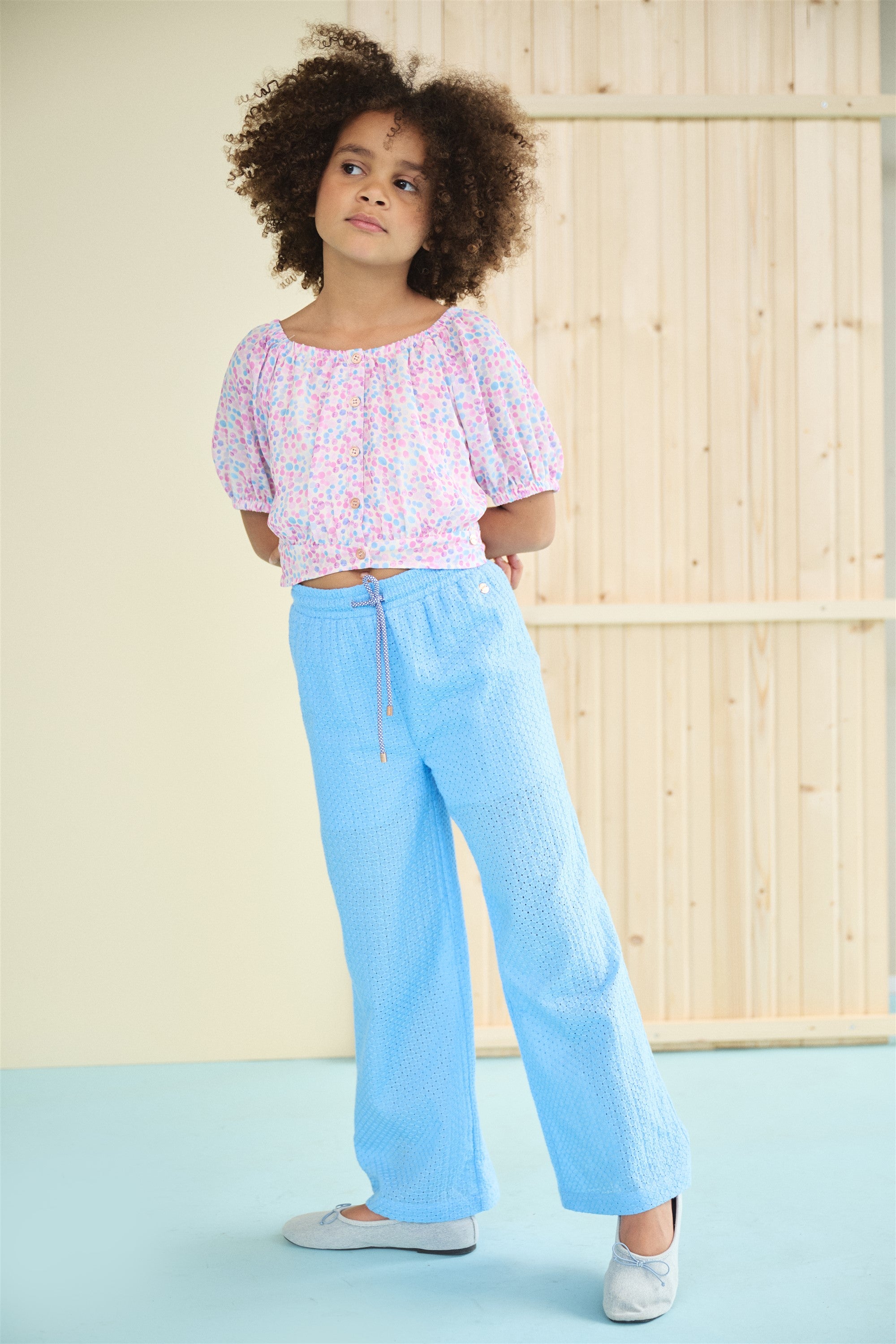 Sunet Geboduurde Broek Blauw