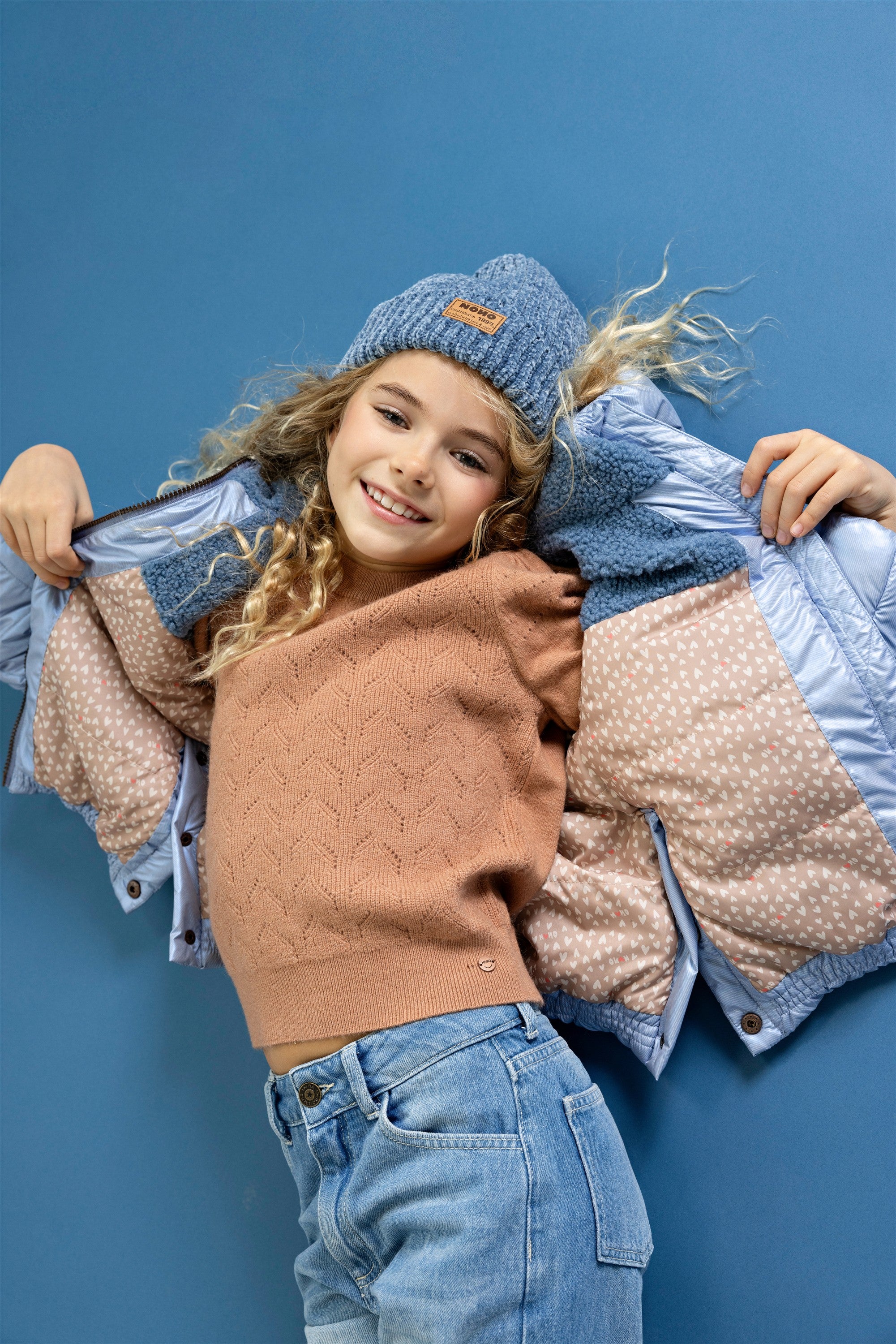 Button Winterjas Blauw