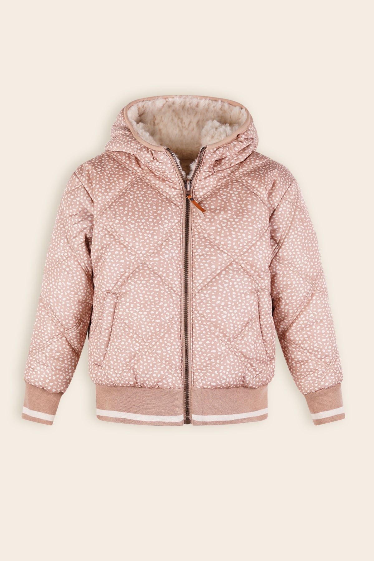 Bomby Reversible Winterjas Ivoor