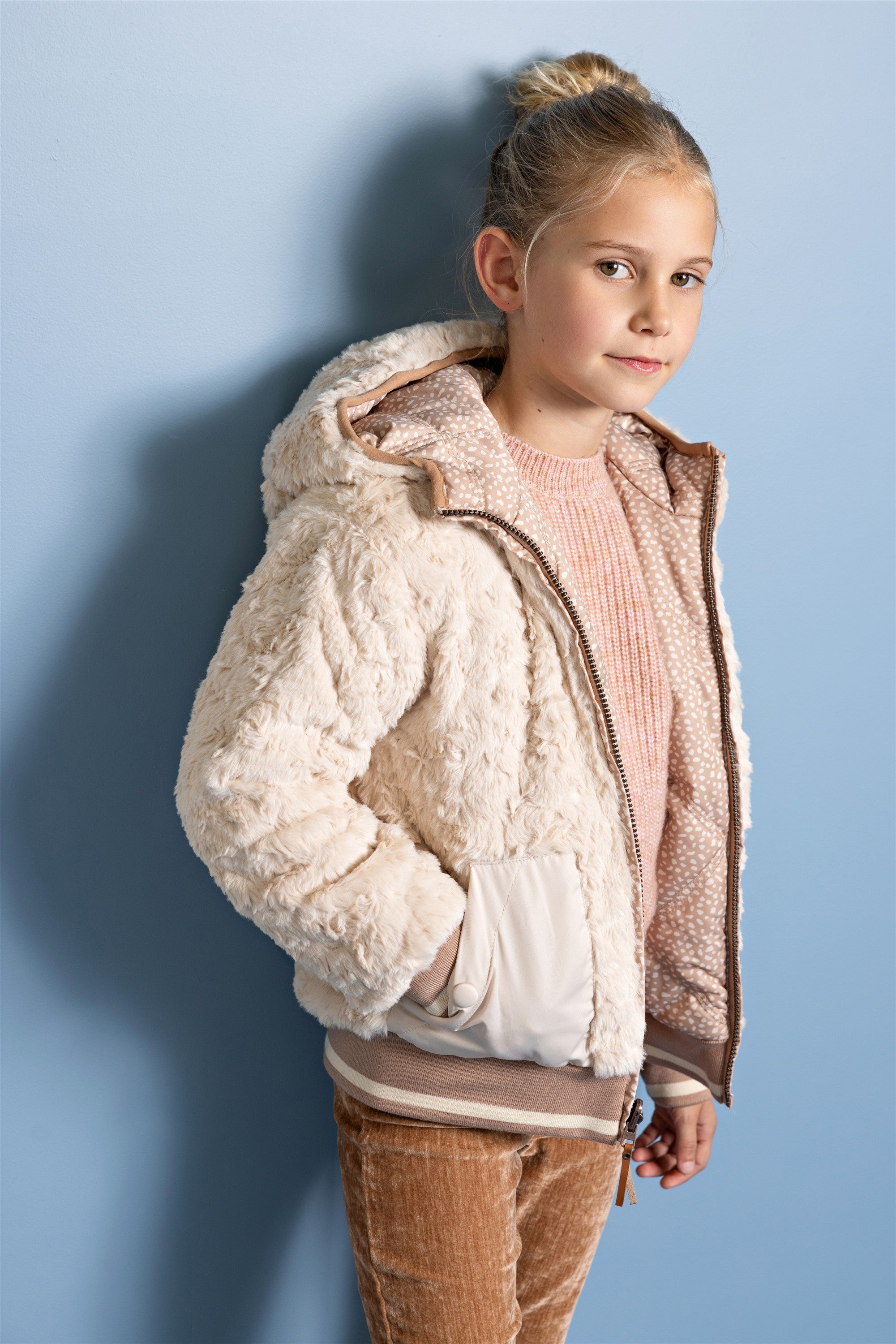 Bomby Reversible Winterjas Ivoor