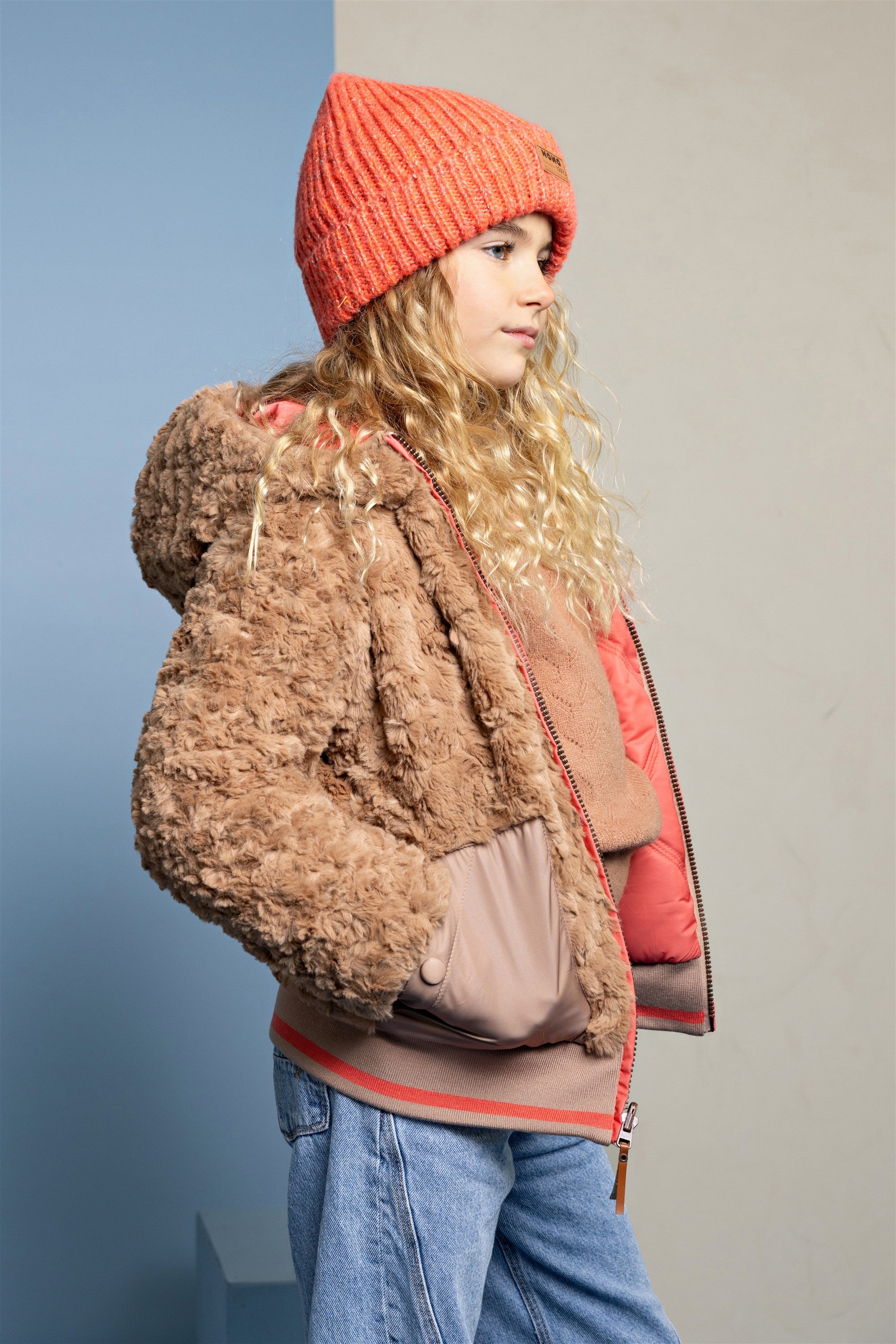 Bomby Reversible Winterjas Koraal