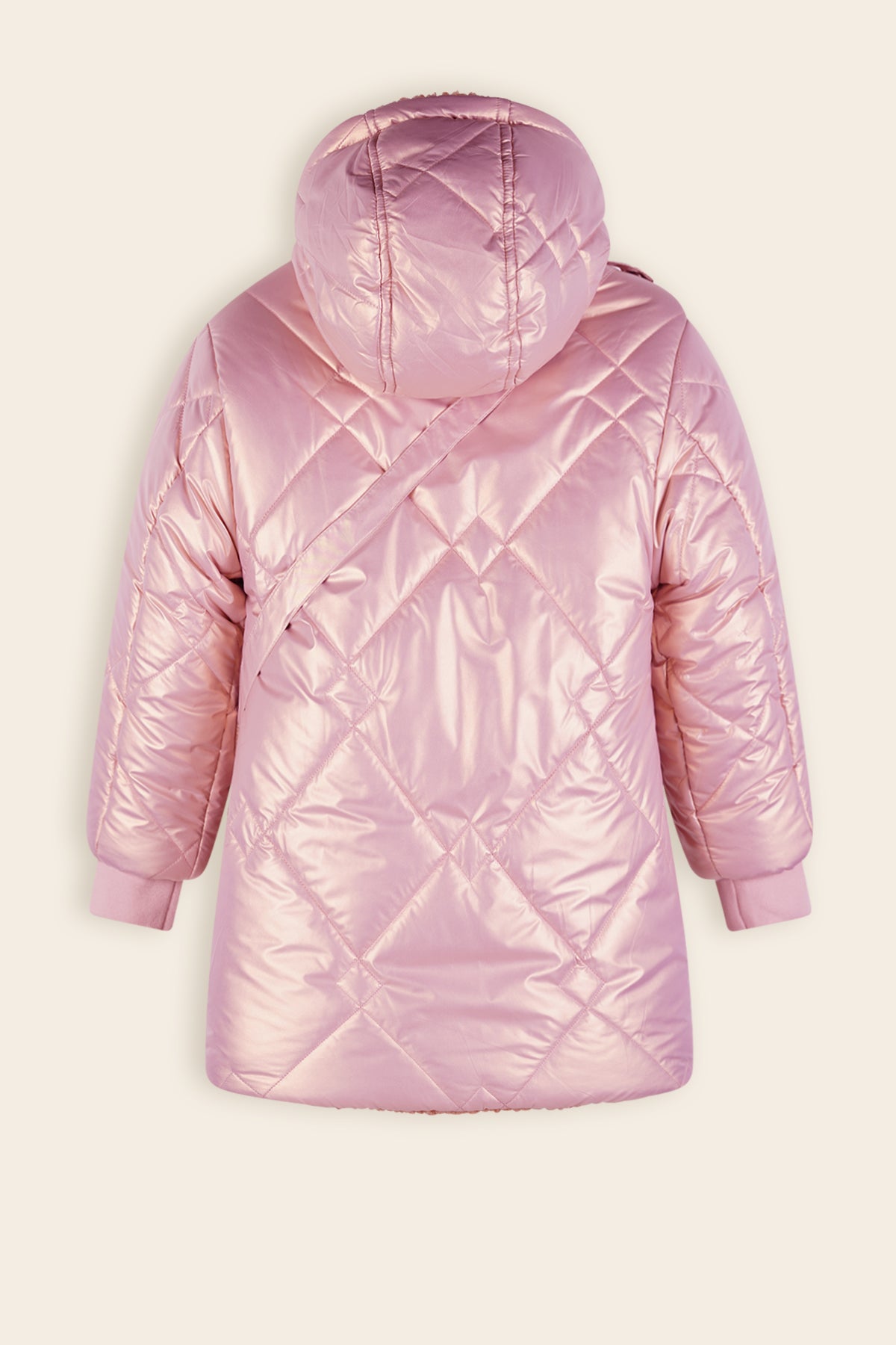 Betty Reversible Winterjas met Tasje Bruin/Roze
