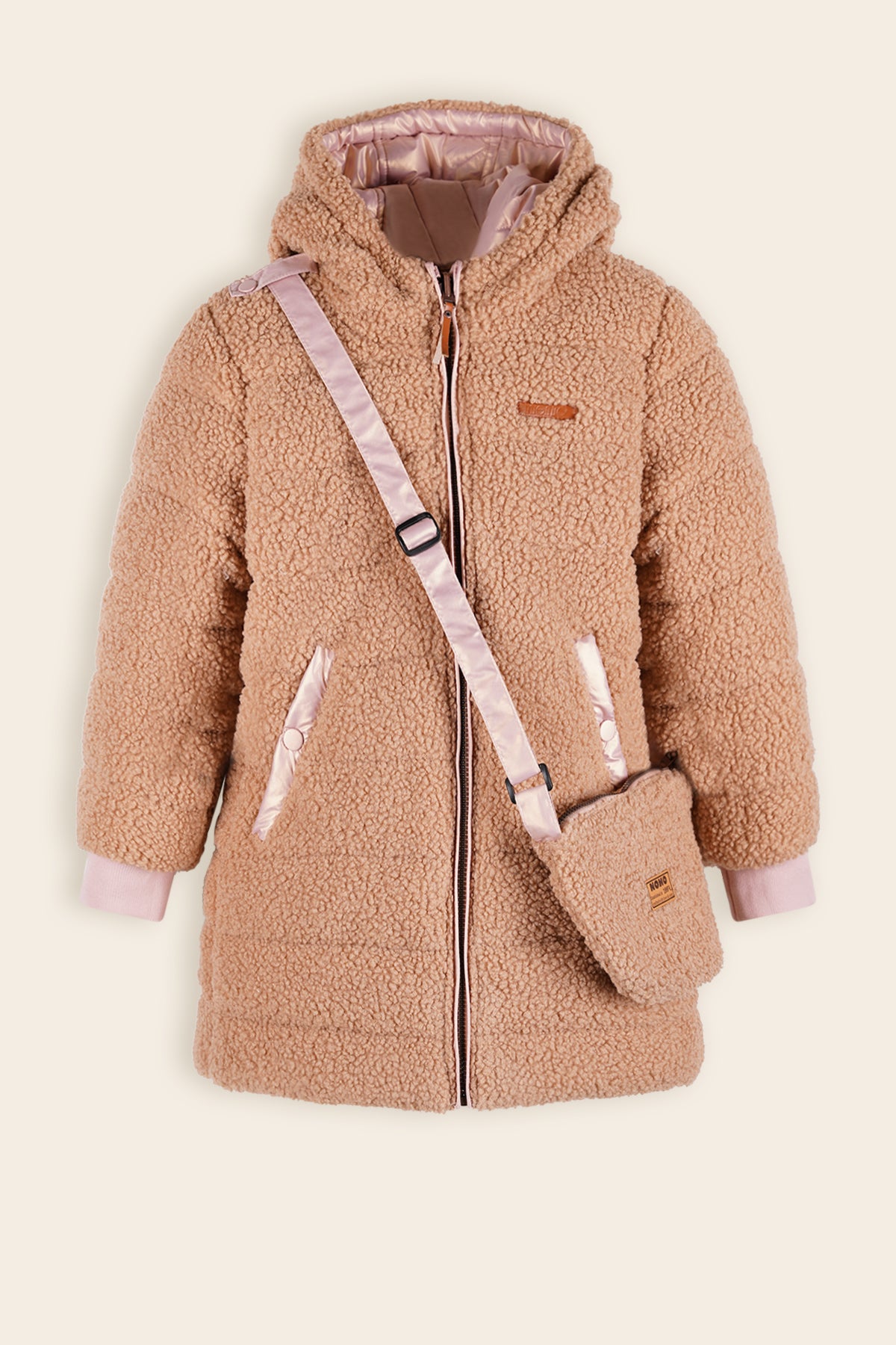 Betty Reversible Winterjas met Tasje Bruin/Roze