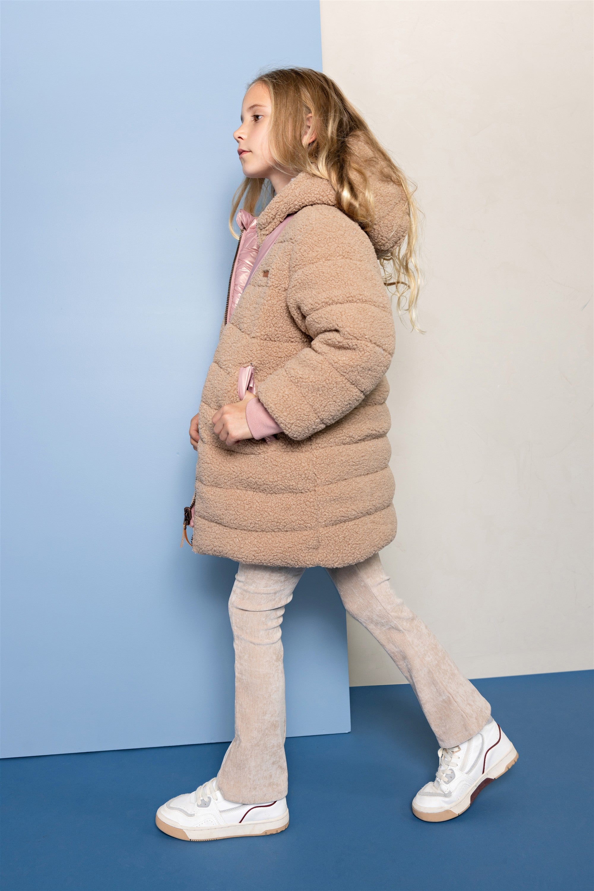 Betty Reversible Winterjas met Tasje Bruin/Roze