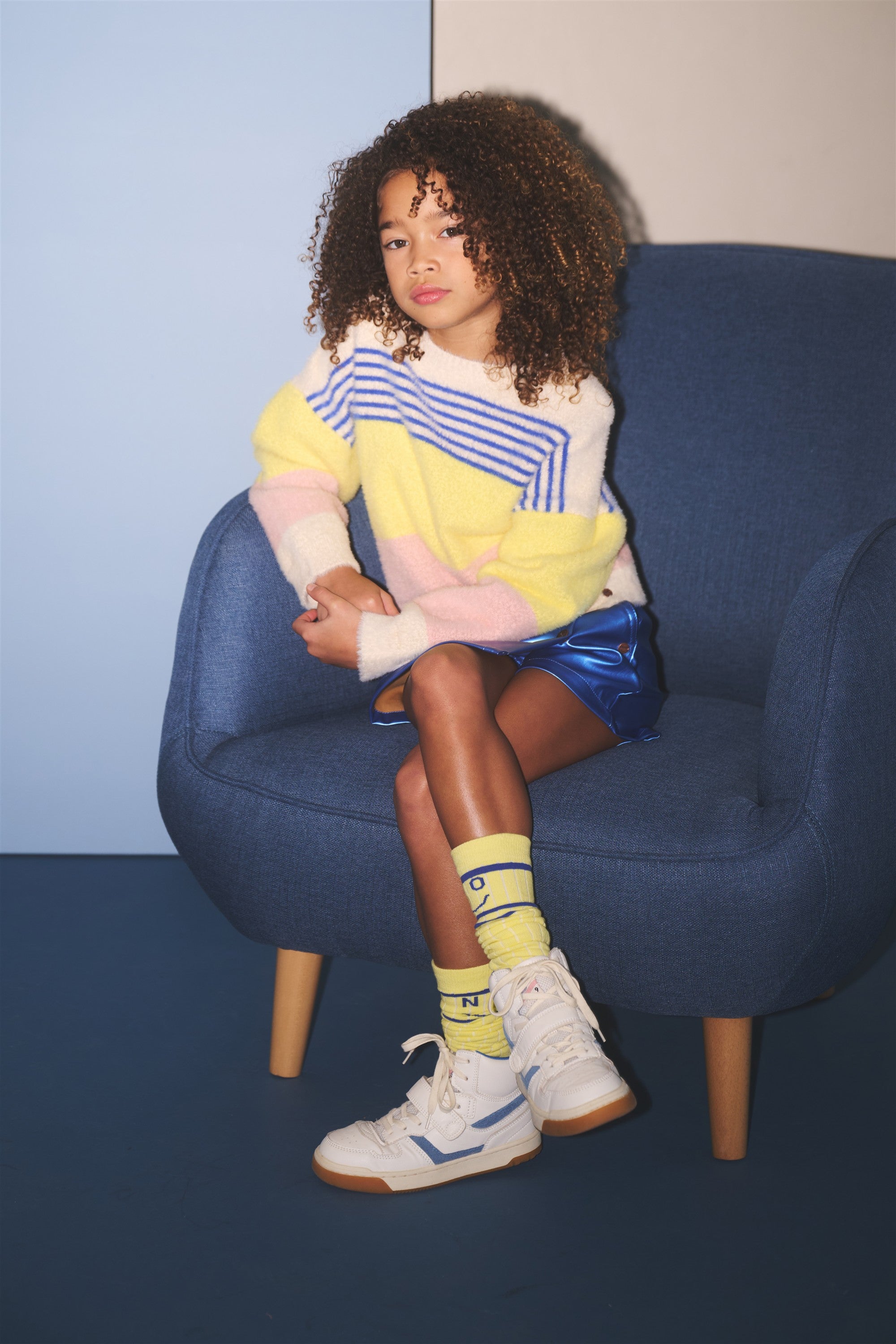 Kendra Gestreepte Trui Fluffy Ivoor