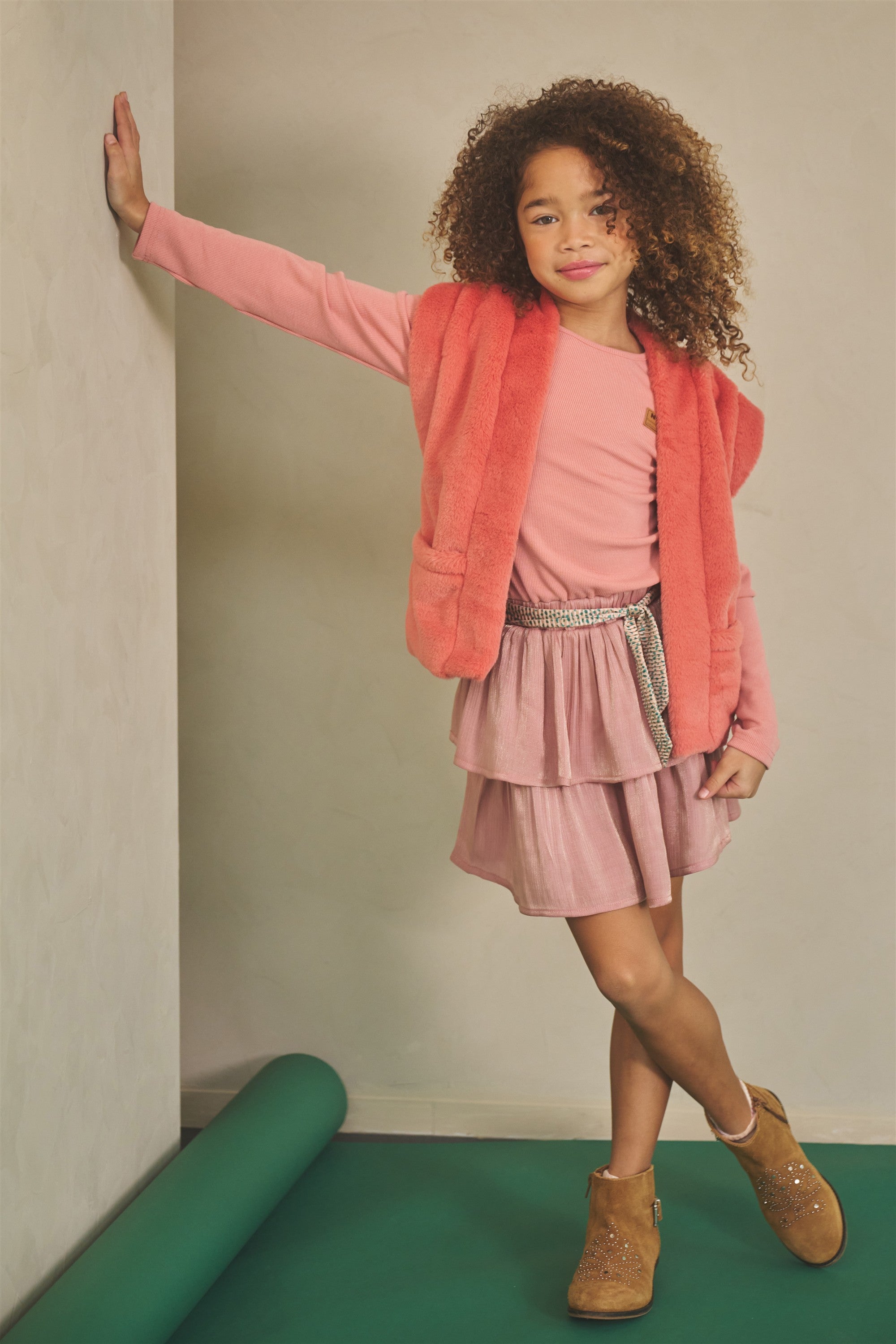Kila Fur Gilet Roze