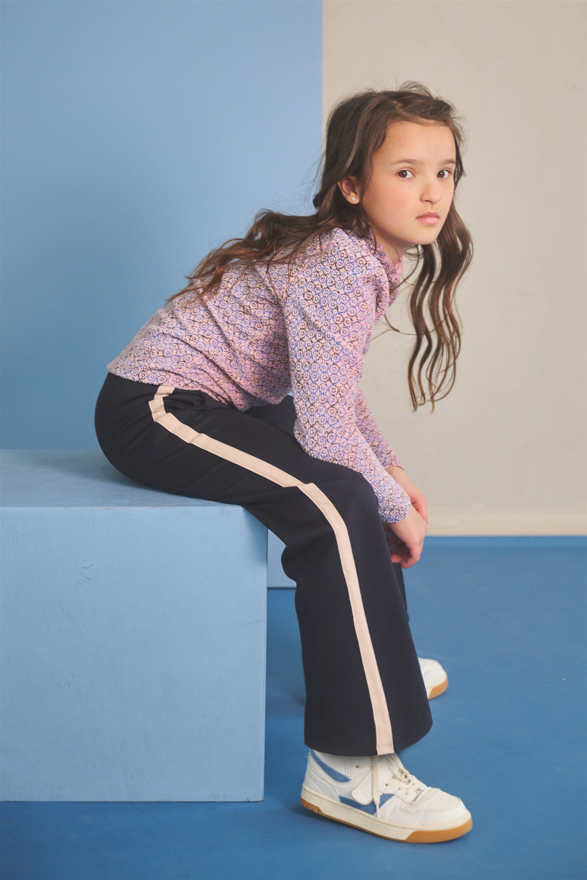 Sayla Broek Jersey Donkerblauw