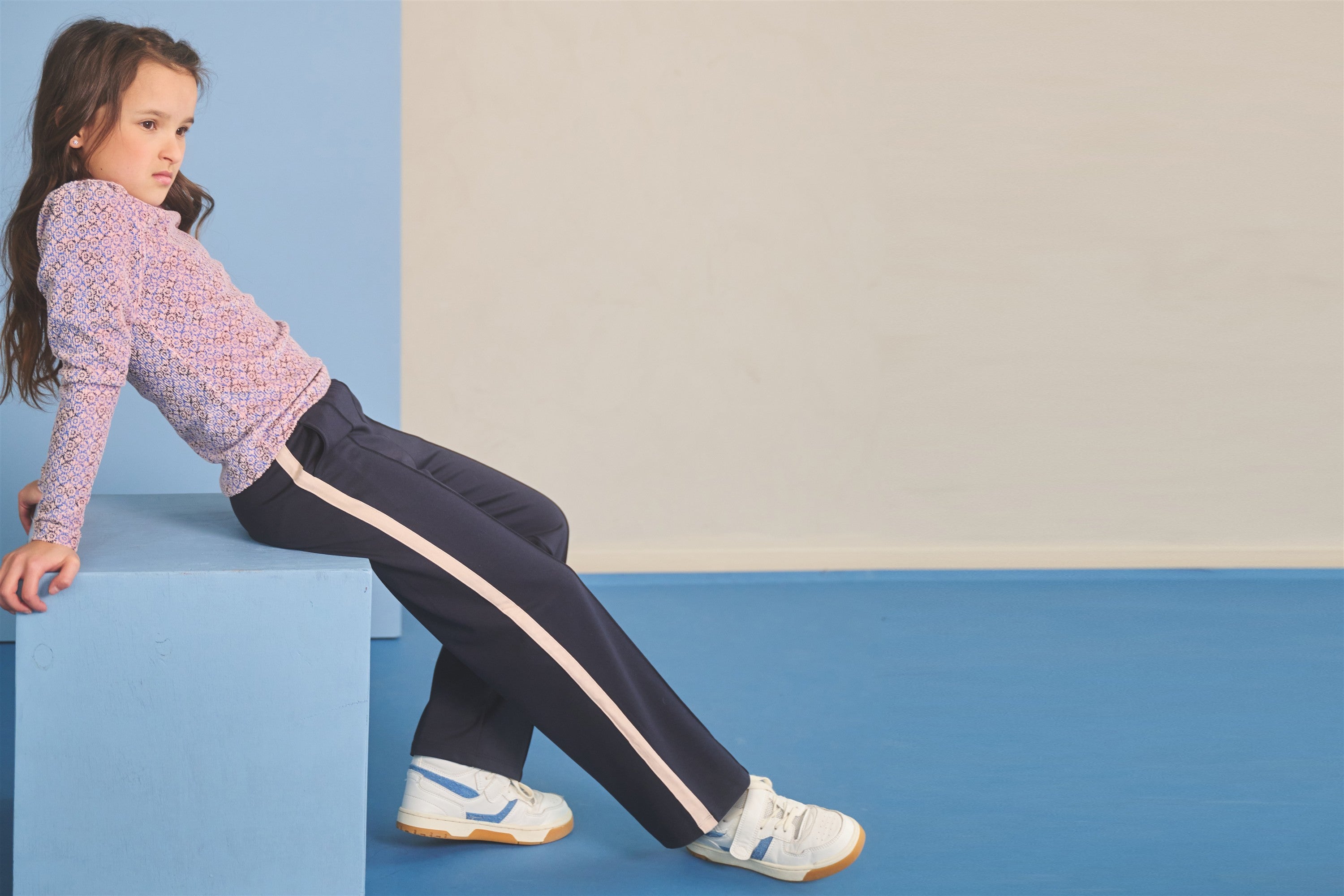 Sayla Broek Jersey Donkerblauw