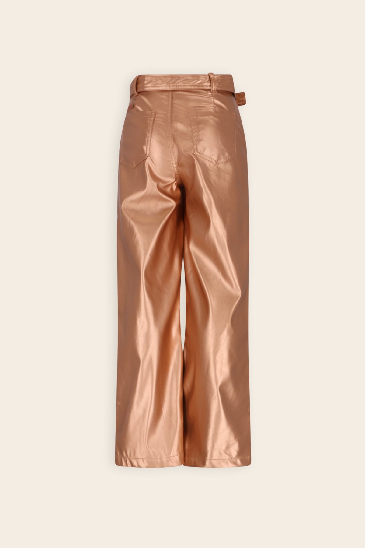 Simona Fake Leather Broek Bronze