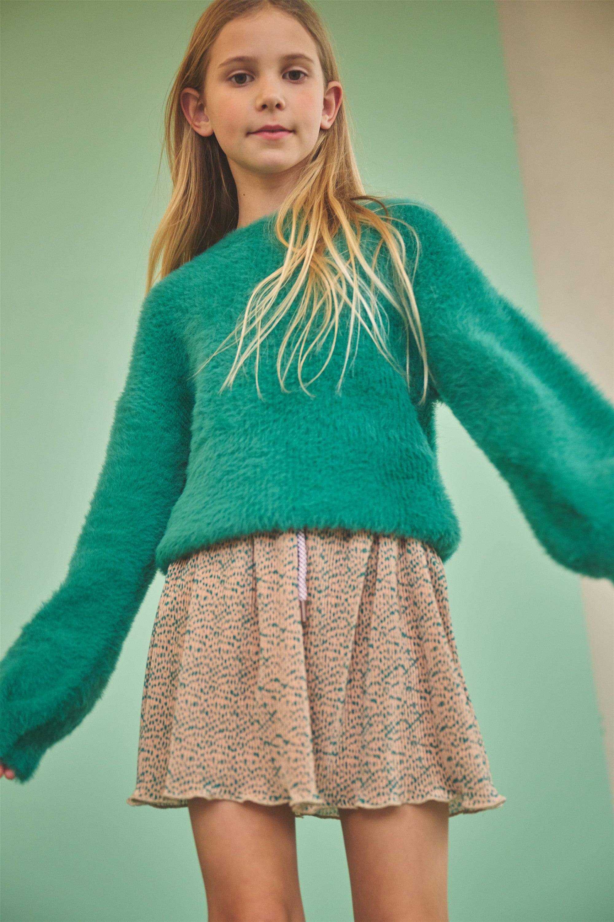Nele Plissee Jersey Rok Zand