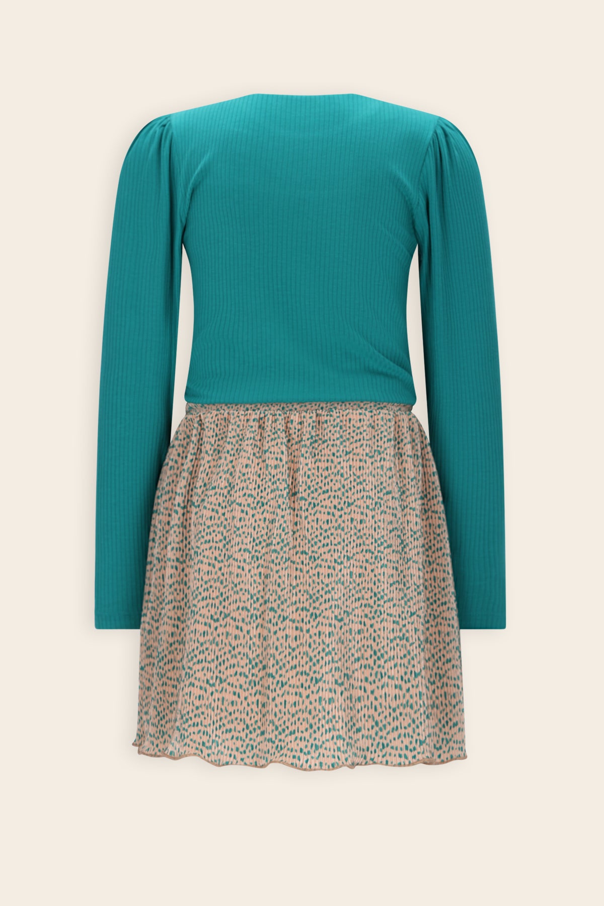 Morly Rib Jersey Jurk Zand