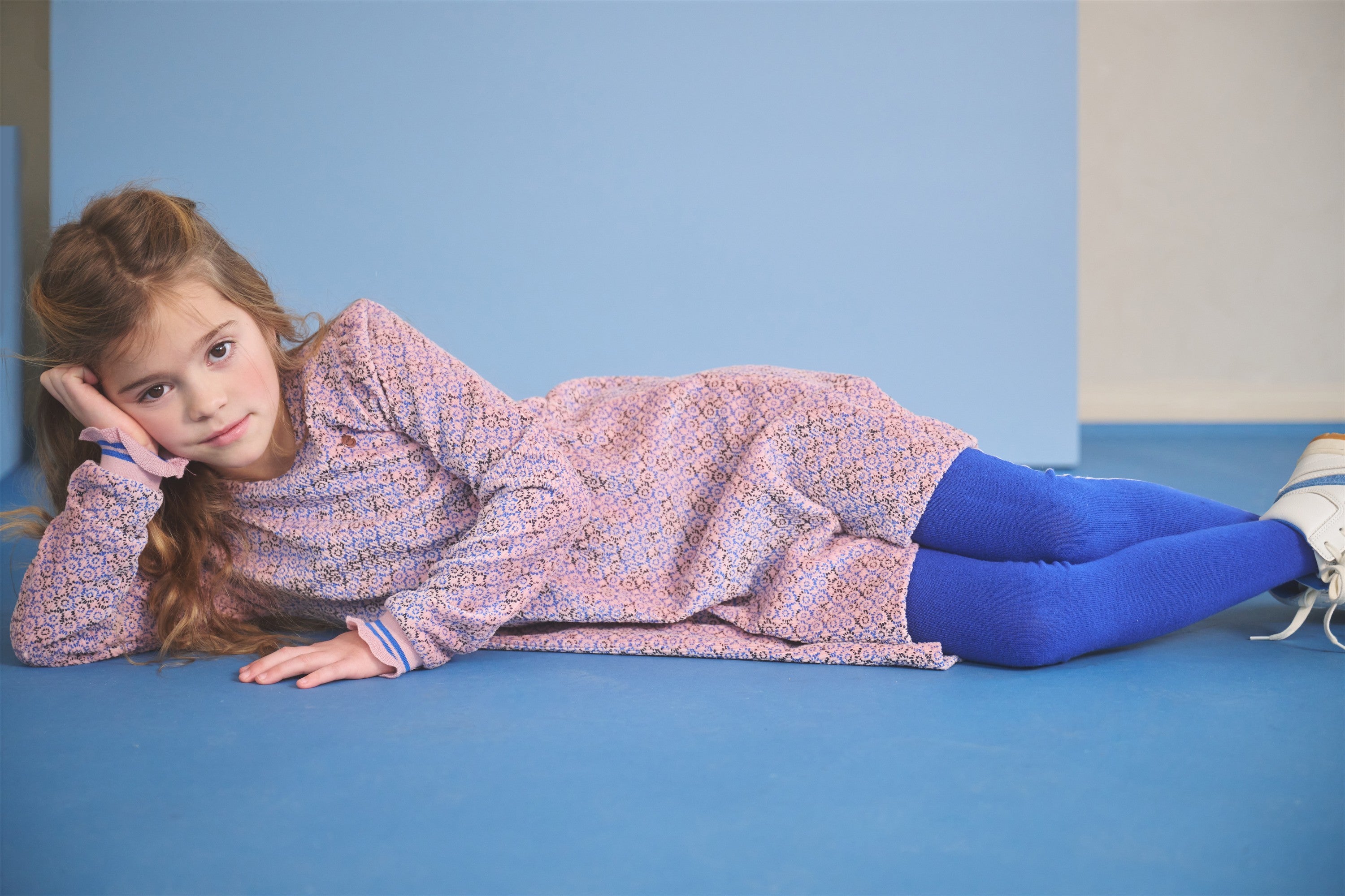 Maxim Rib Jersey Jurk Blauw