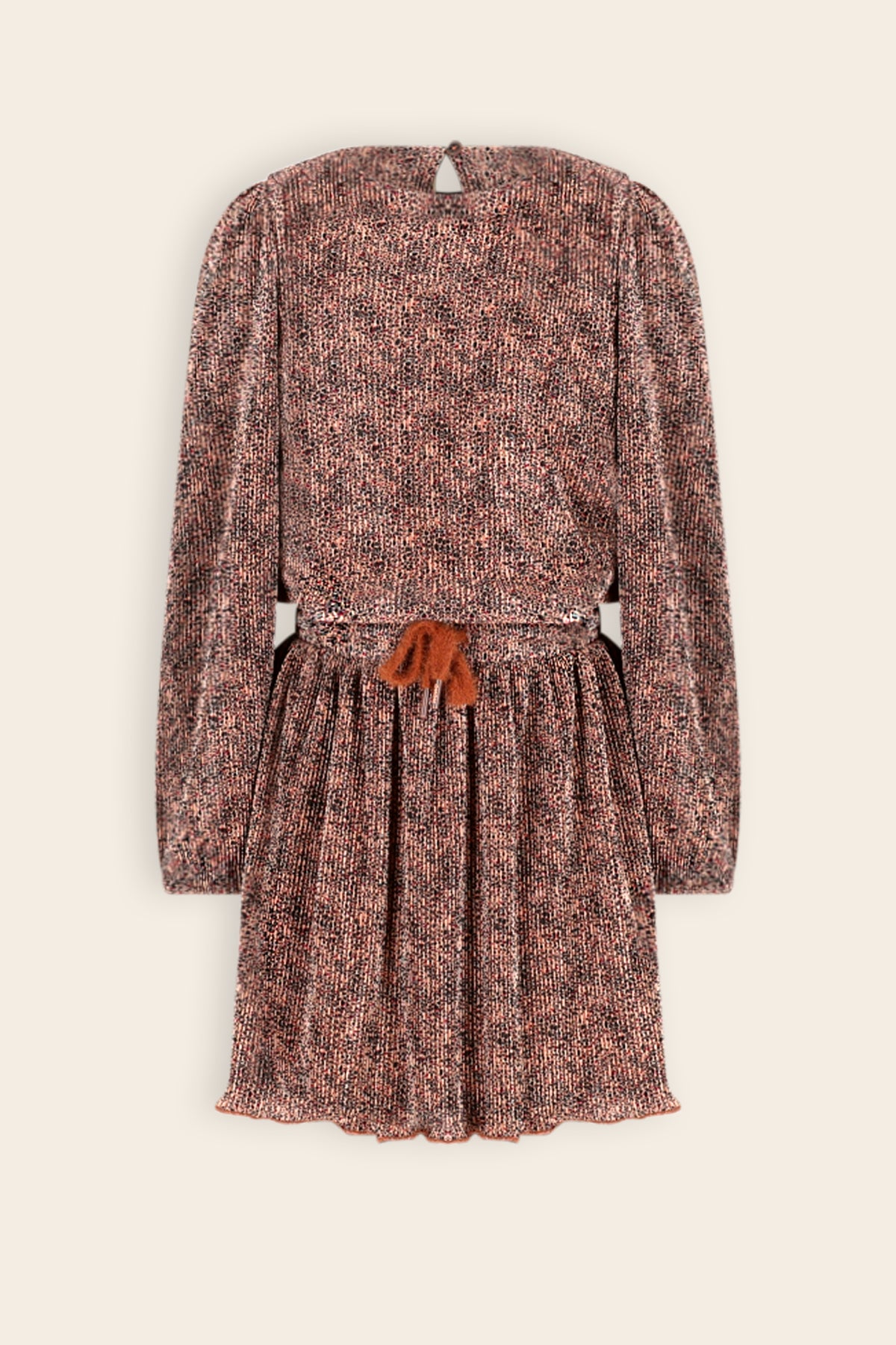 Miron Plissee Jurk Taupe